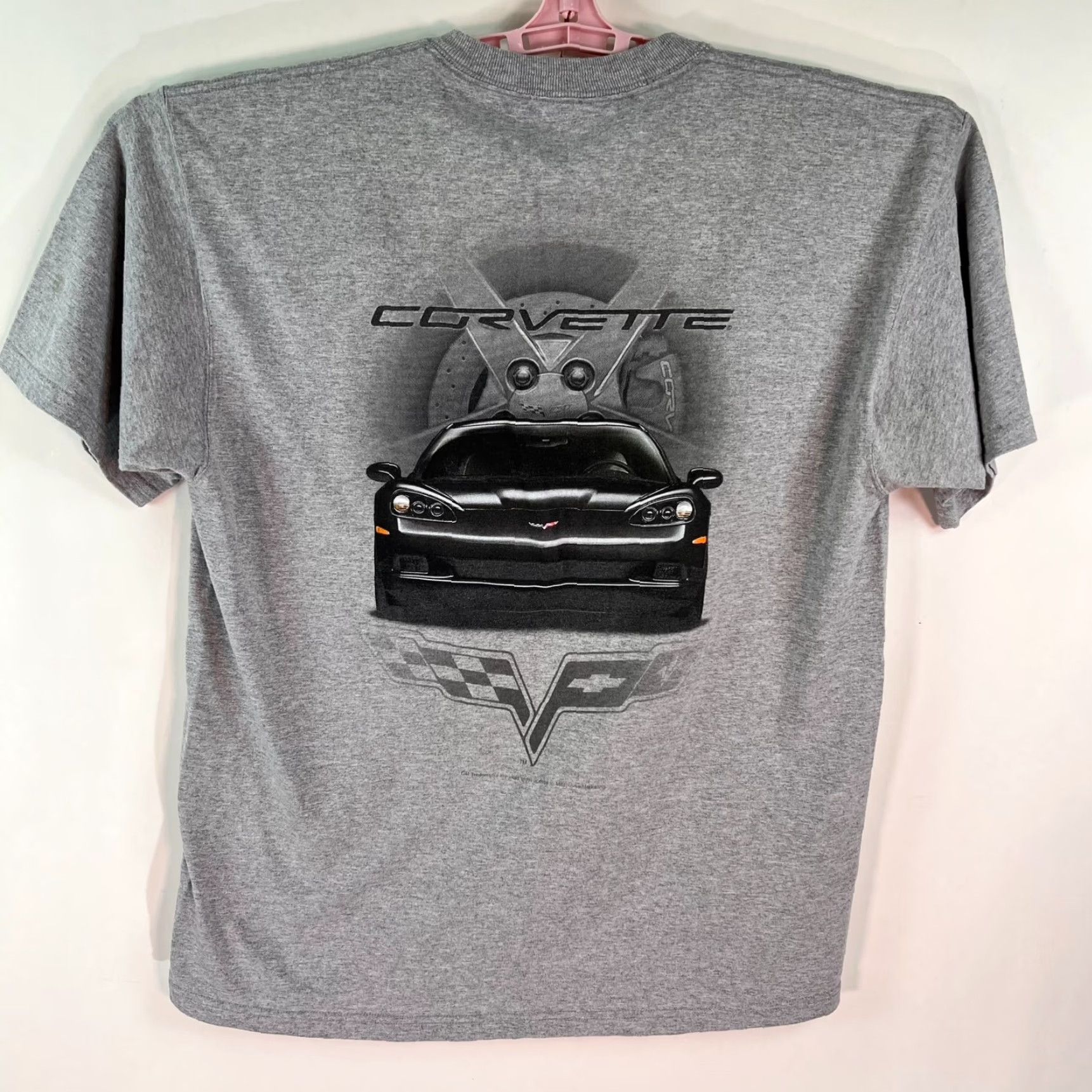 Vintage Corvette Graphic Tee Shirt Mens XL Gray Heritage Chevrolet 90s Cars Transportation Logo Embroidered © Size US XL / EU 56 / 4 - 4 Thumbnail