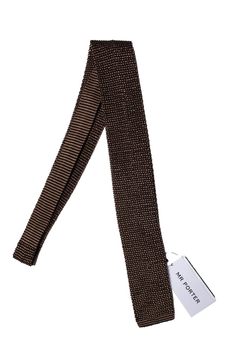 Rubinacci Rubinacci, knitted tie in gold and brown Size ONE SIZE - 1 Thumbnail