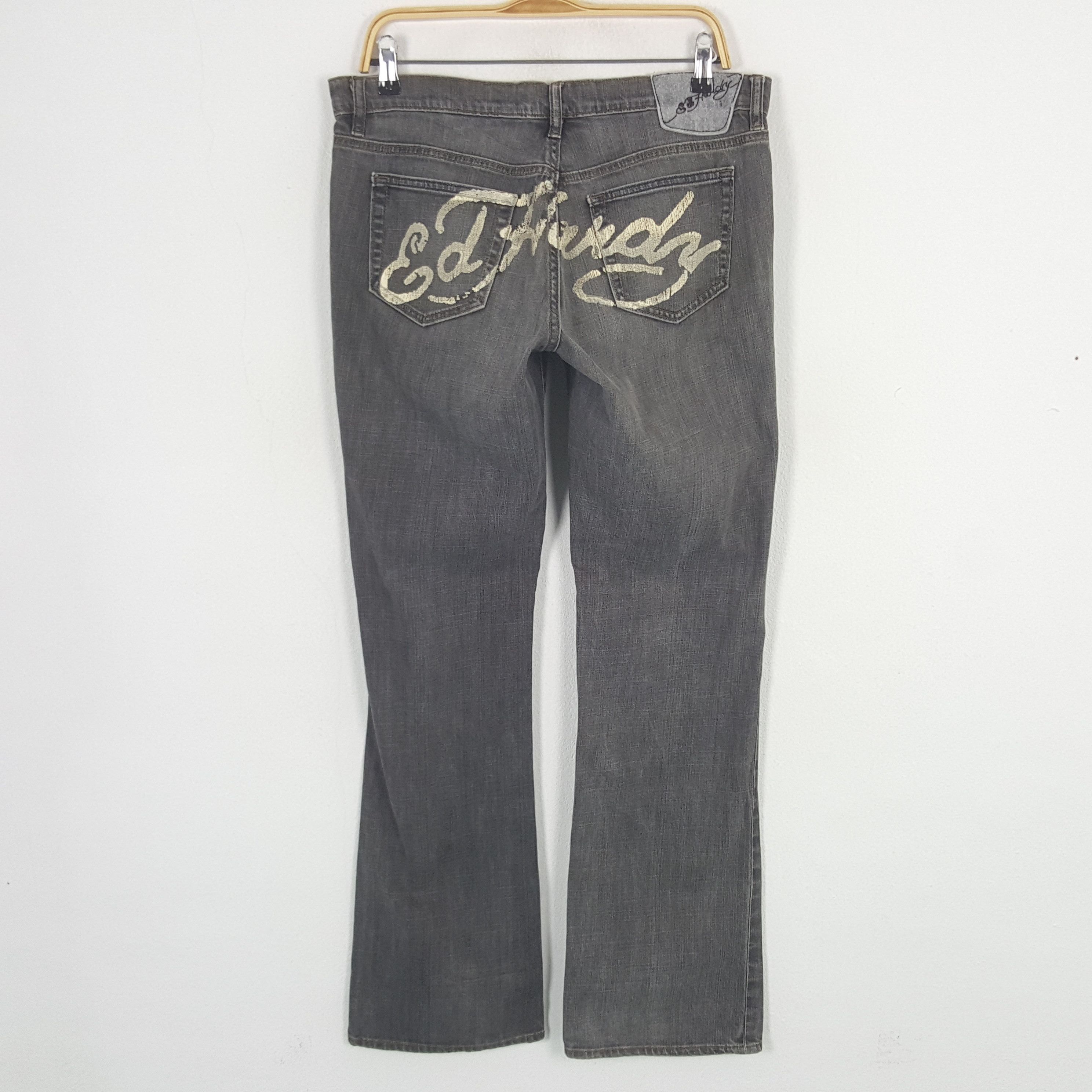 Ed Hardy × Vintage Vintage Ed Hardy Spell Out Logo Denim Jeans Size 34" / US 12 / IT 48 - 1 Thumbnail