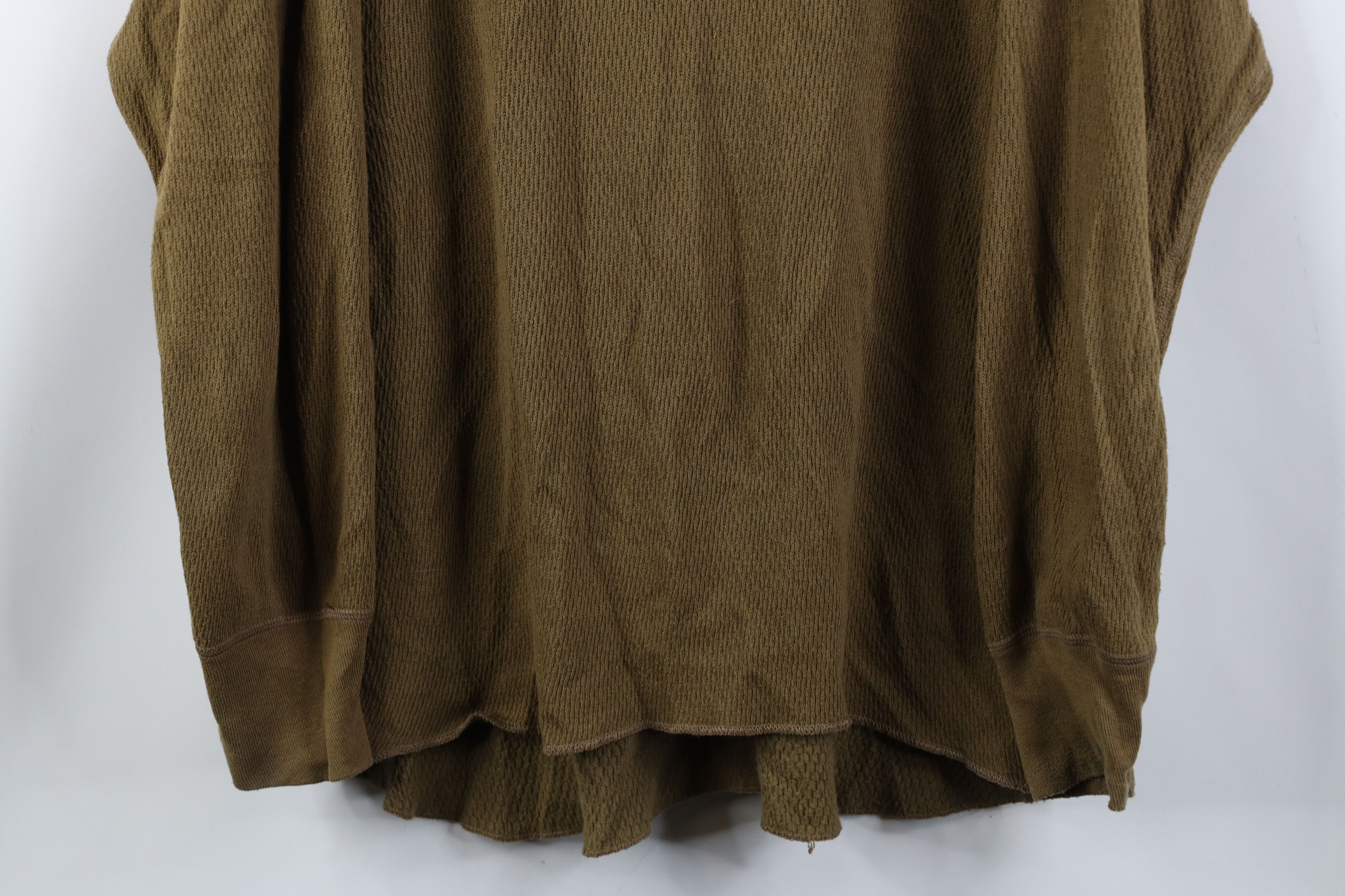 Vintage Vintage 90s Streetwear Waffle Knit Long Sleeve T-Shirt Green Size US XL / EU 56 / 4 - 3 Thumbnail