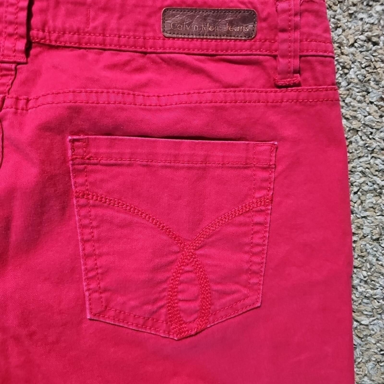 Calvin Klein Calvin Klein Sz 8 Skinny Crop Red Jeans Size 30" / US 8 / IT 44 - 8 Thumbnail