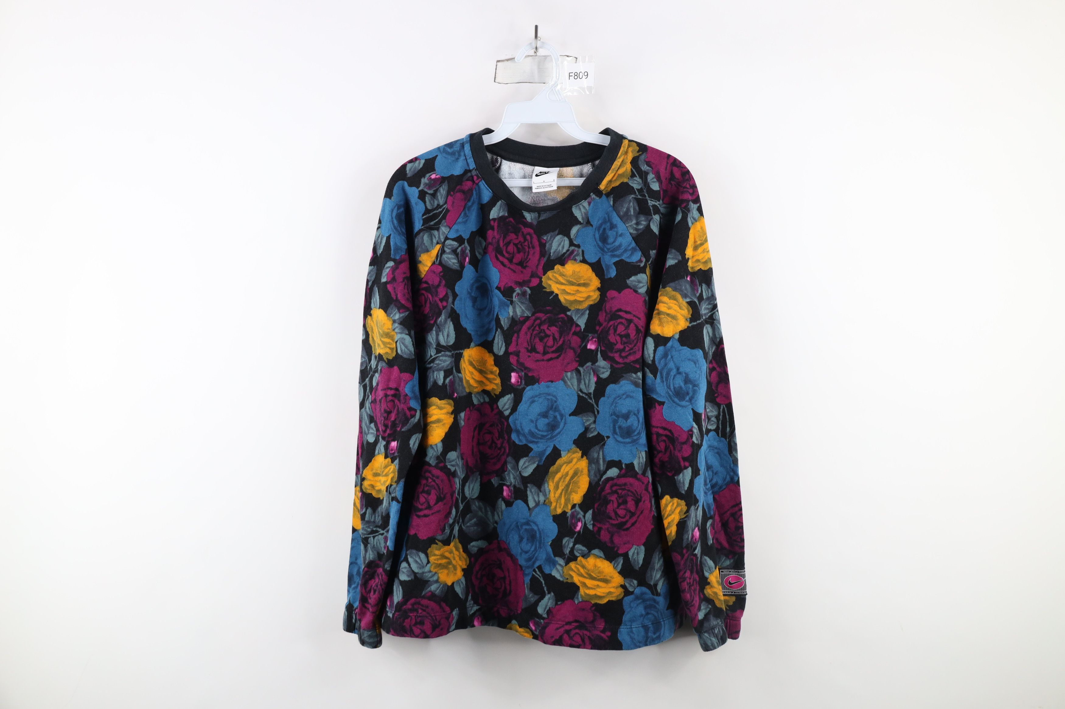 Nike × Vintage Vintage Y2K Nike Flower Floral All Over Print Sweatshirt Size L / US 10 / IT 46 - 1 Thumbnail