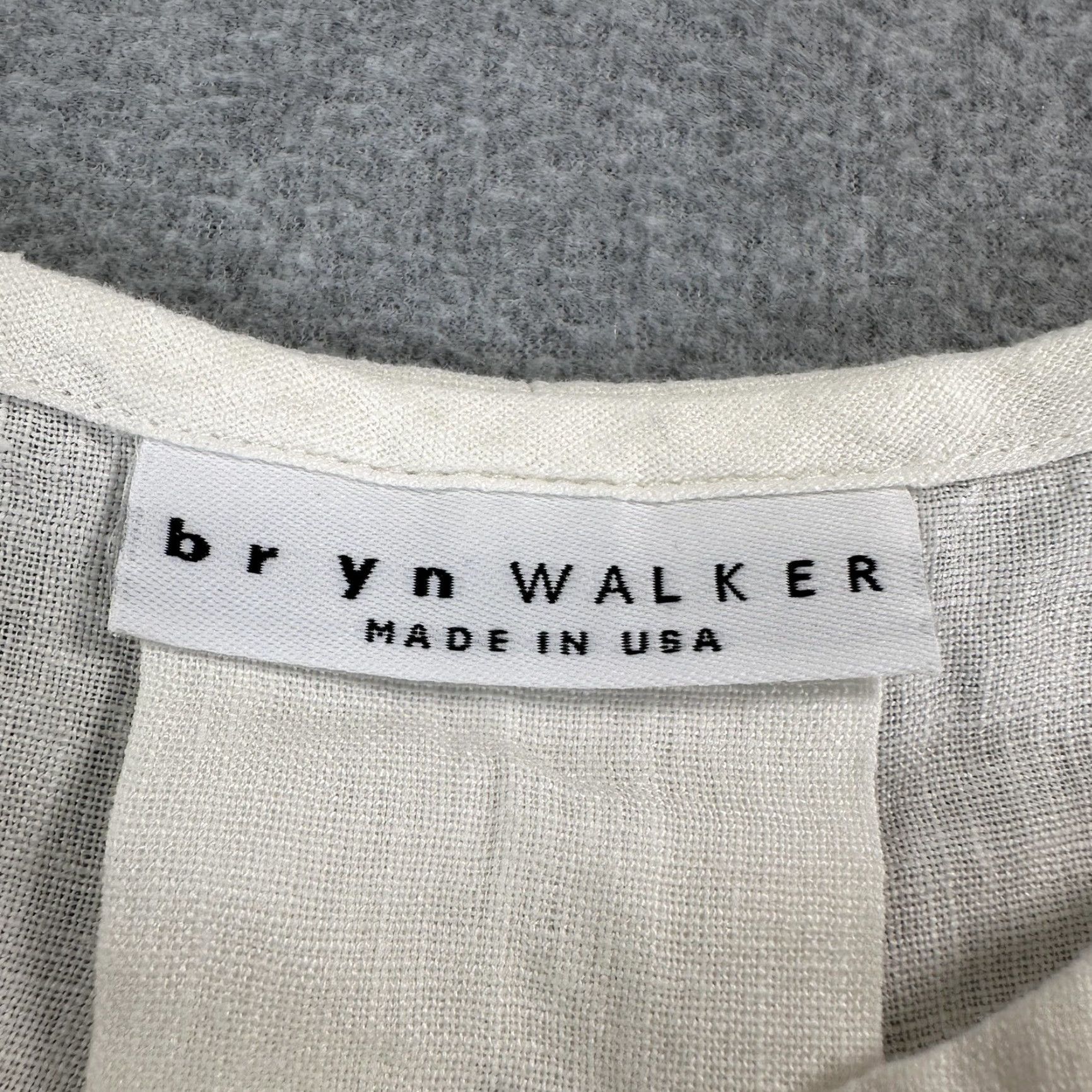 Bell Bryn Walker Tunic Blouse Womens Linen 3/4 Bell Sleeve Ruffle Hem White Made USA Shirts Size XS / US 0-2 / IT 36-38 - 3 Thumbnail