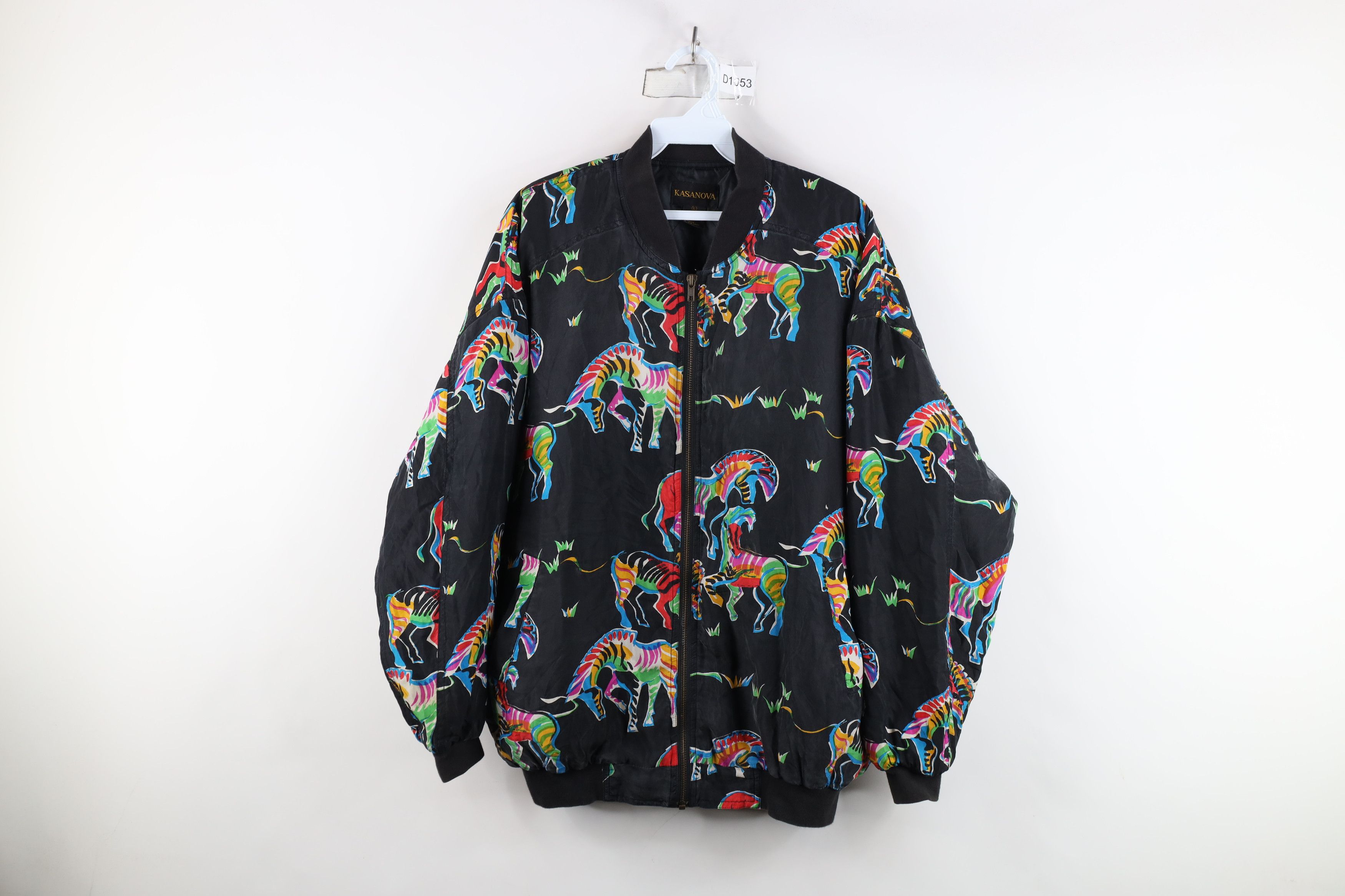 Vintage Vintage 90s Streetwear Rainbow Zebra Full Zip Bomber Jacket Size L / US 10 / IT 46 - 1 Thumbnail