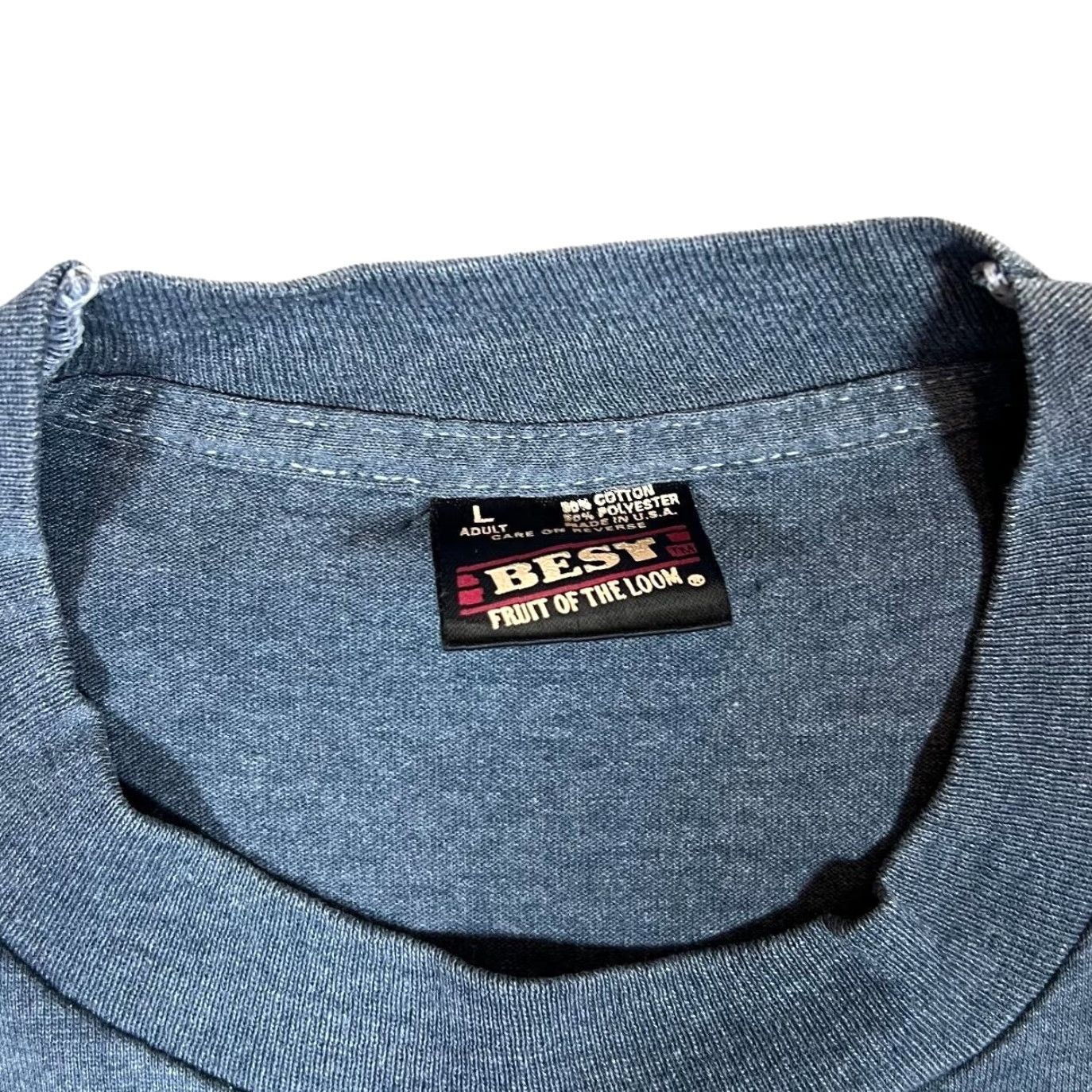 Fruit Of The Loom VINTAGE AMERICAN LEGION POST 196 Souvenir Graphic Single Stitch T-Shirt M Mens Grey 90s Front Print Size US M / EU 48-50 / 2 - 3 Thumbnail