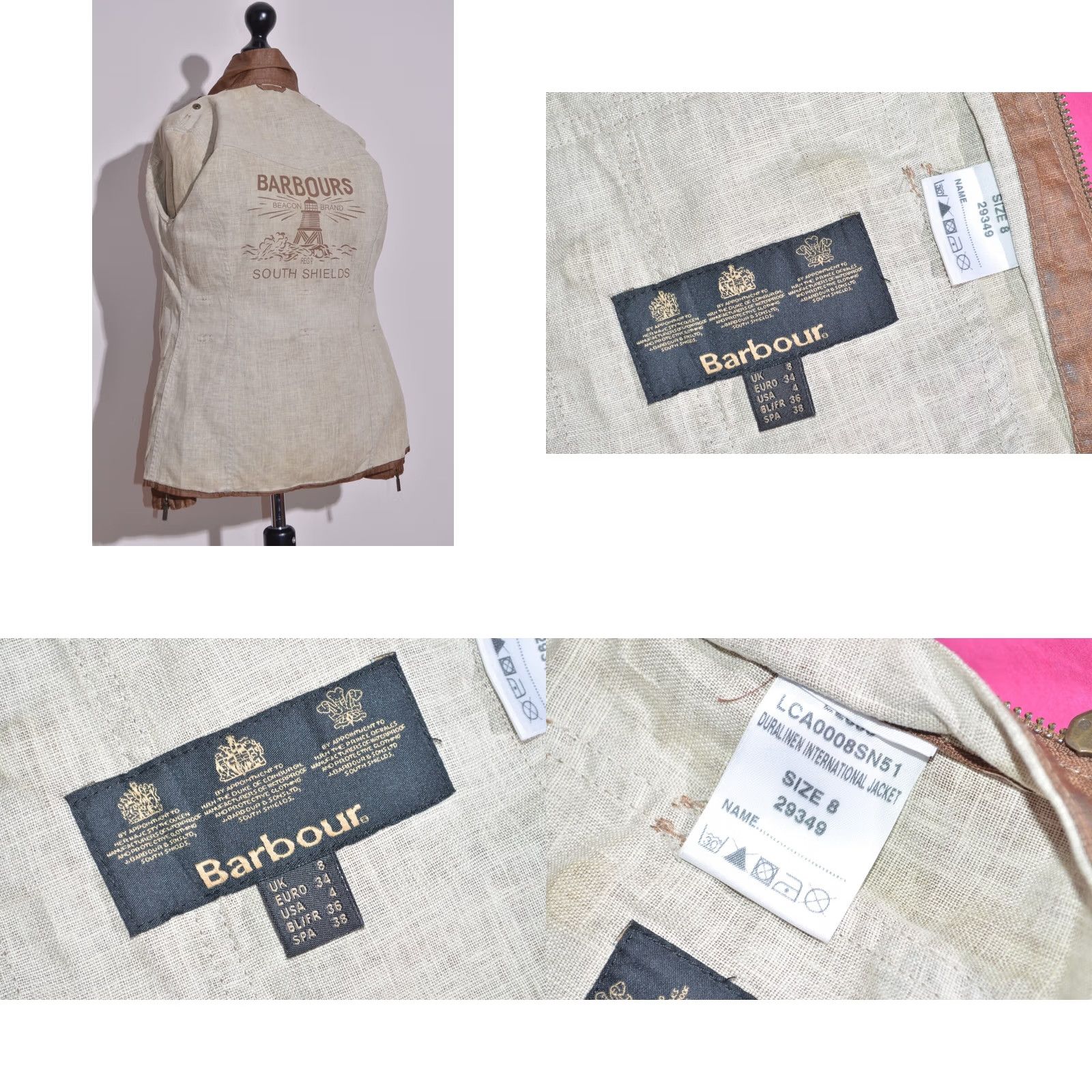Barbour Barbour Jacket Womens Linen Short Belted Size UK8 US4 Brown Linen Jacket Belted Barbour Womens 8 Linen Jacket Brown Belted Casual Jacket Womens Size M / US 6-8 / IT 42-44 - 8 Thumbnail