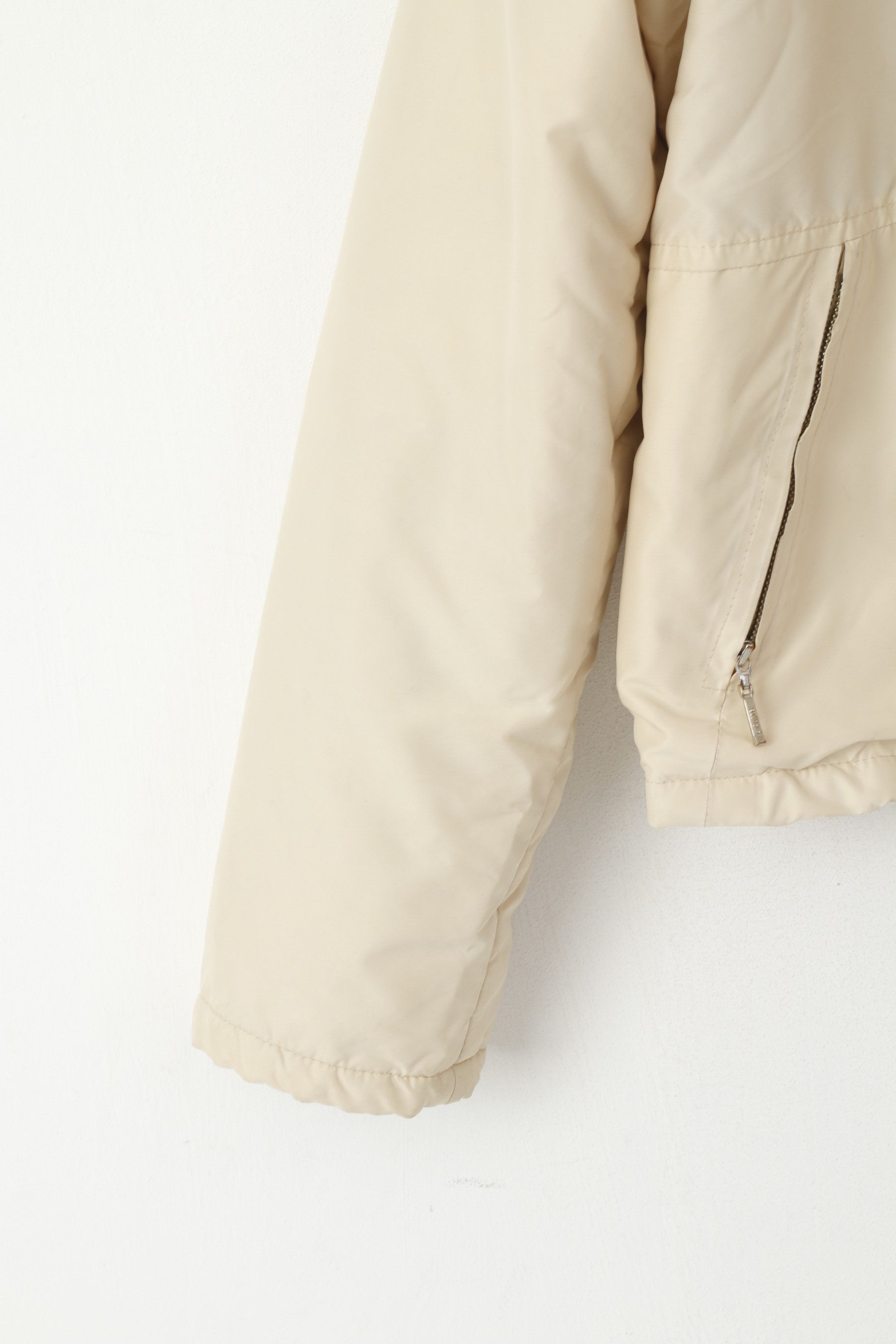 Lacoste Lacoste Women 46 L Jacket Cream Shiny Vintage 0599 Size L / US 10 / IT 46 - 6 Thumbnail