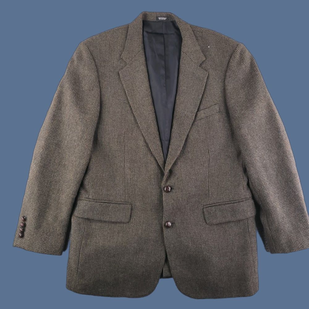 Vintage Robert Stock Blazer Mens Size 42 Brown Wool Tweed Houndstooth 2 Piece Sports Size 42R - 1 Thumbnail