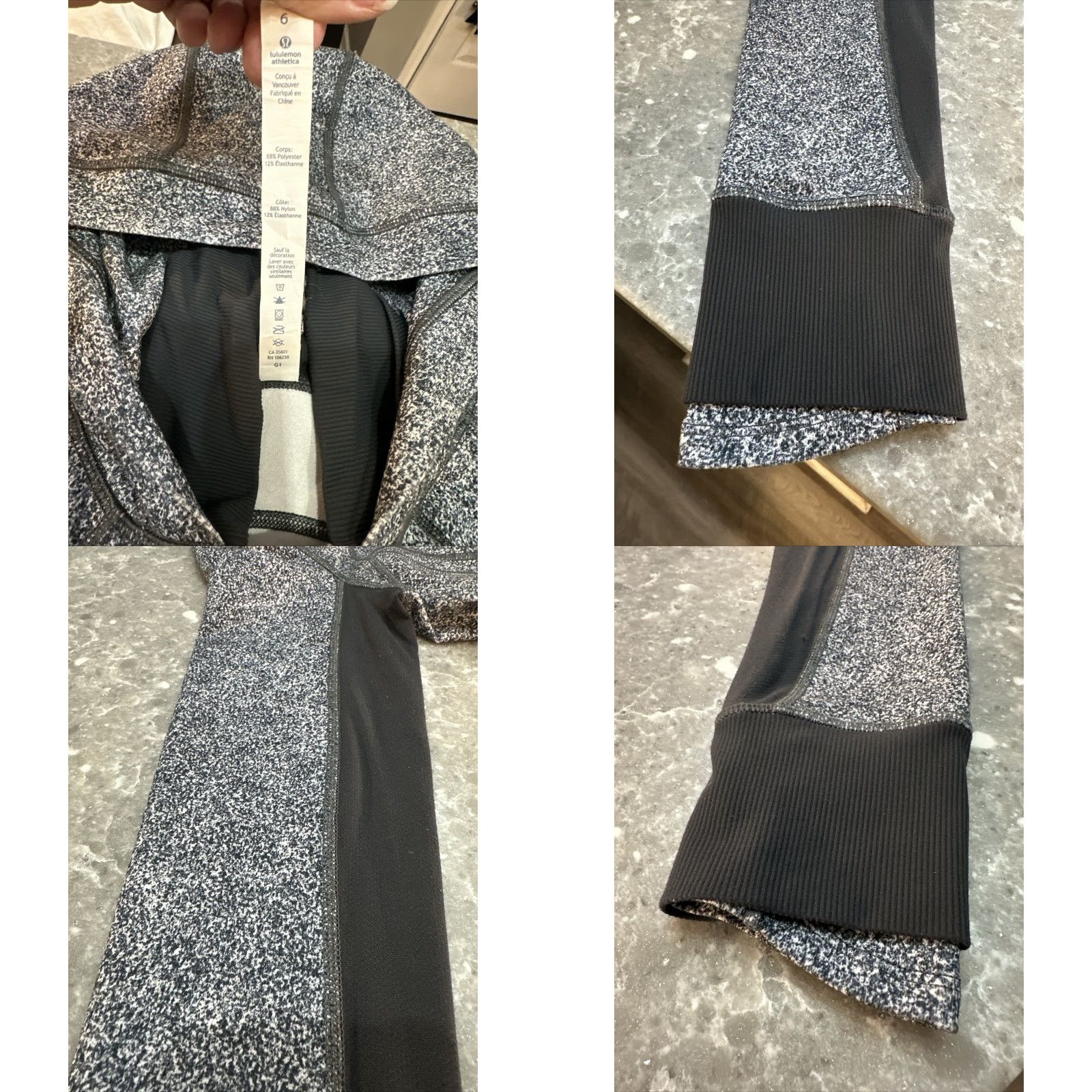 Lululemon VINTAGE Lululemon Daily Practice Jacket Hoodie Hooded Full Zip Rio Mist Deep Coal Women 6 Grey Jacket Size M / US 6-8 / IT 42-44 - 9 Thumbnail