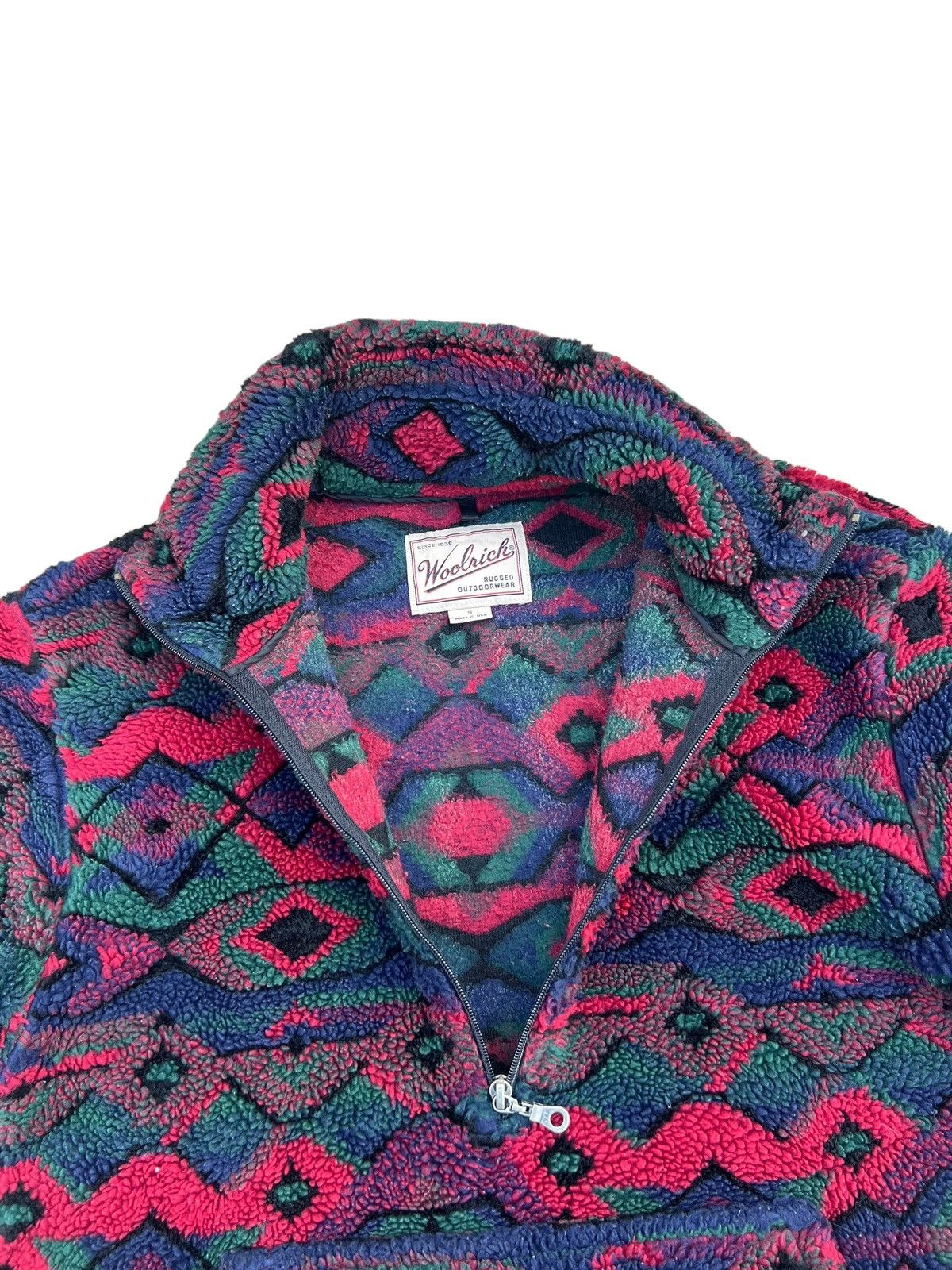 Woolrich Woolen Mills Vintage 90s WOOLRICH Usa Tribal Pullover Bulky Fleece Jacket Size US S / EU 44-46 / 1 - 8 Thumbnail