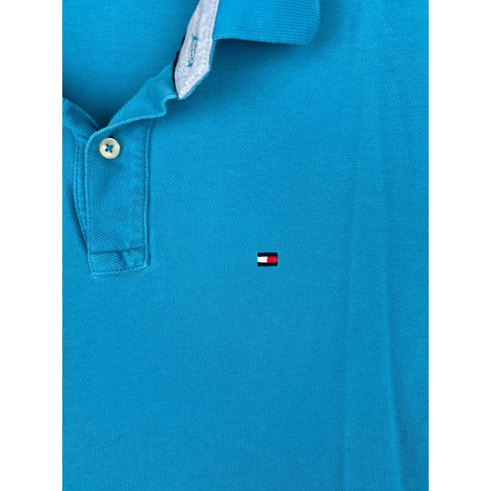 Tommy Hilfiger Tommy Hilfiger Polo Shirt Men Blue Cotton Extra Large Custom Fit Short Sleeve Size US XL / EU 56 / 4 - 6 Thumbnail