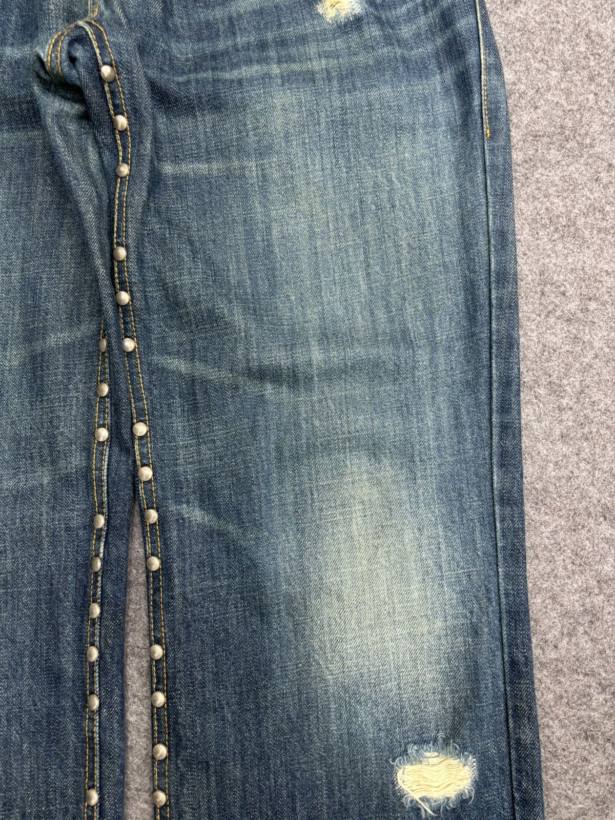 Japanese Brand 💥Designer💥Vintage Rodano Studded Distressed Denim F549 Size US 34 / EU 50 - 5 Thumbnail