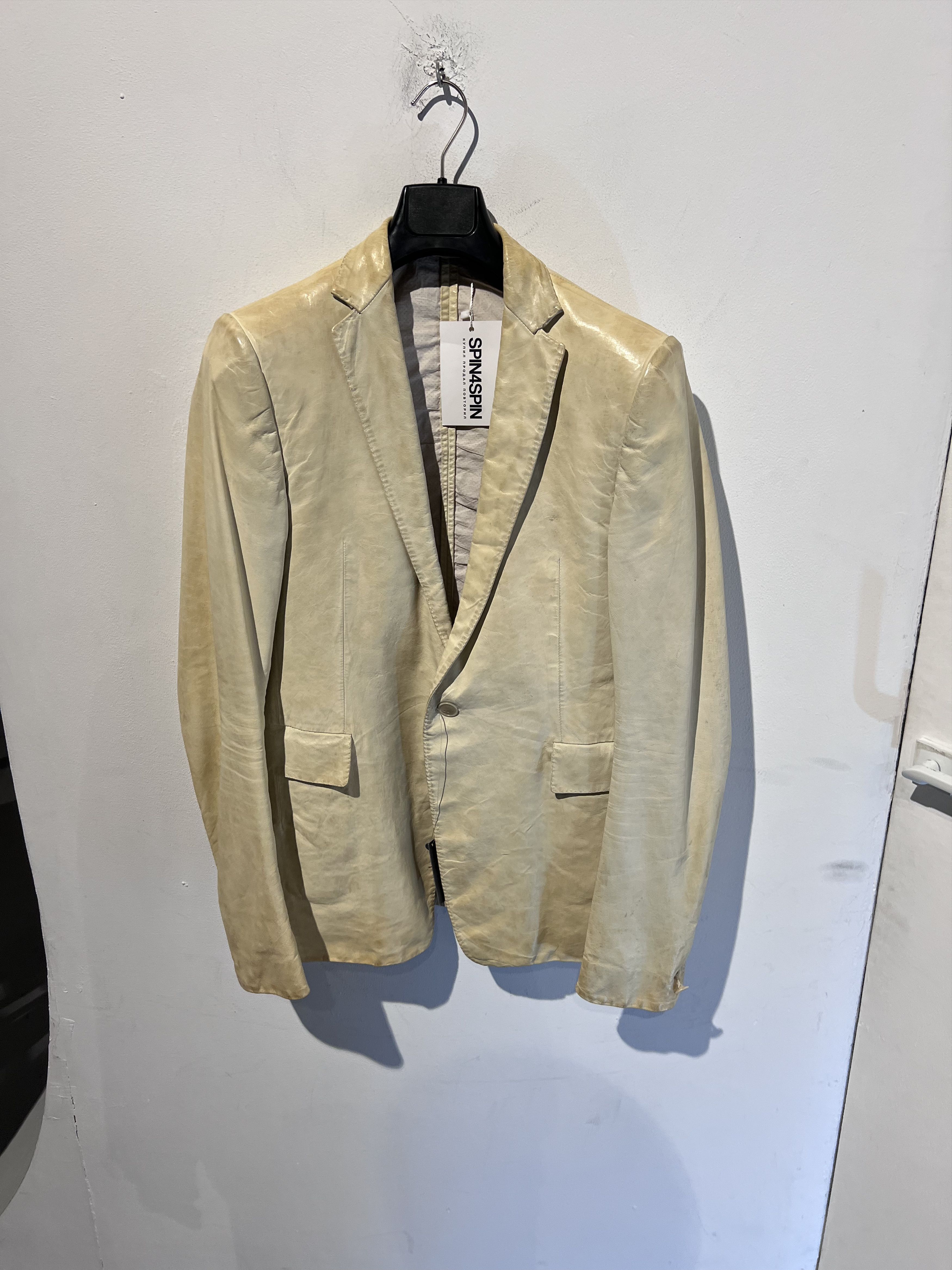 Carol Christian Poell Milk LM/260 ROOLS-PTC/33 Leather Blazer Jacket Size 50R - 5 Thumbnail