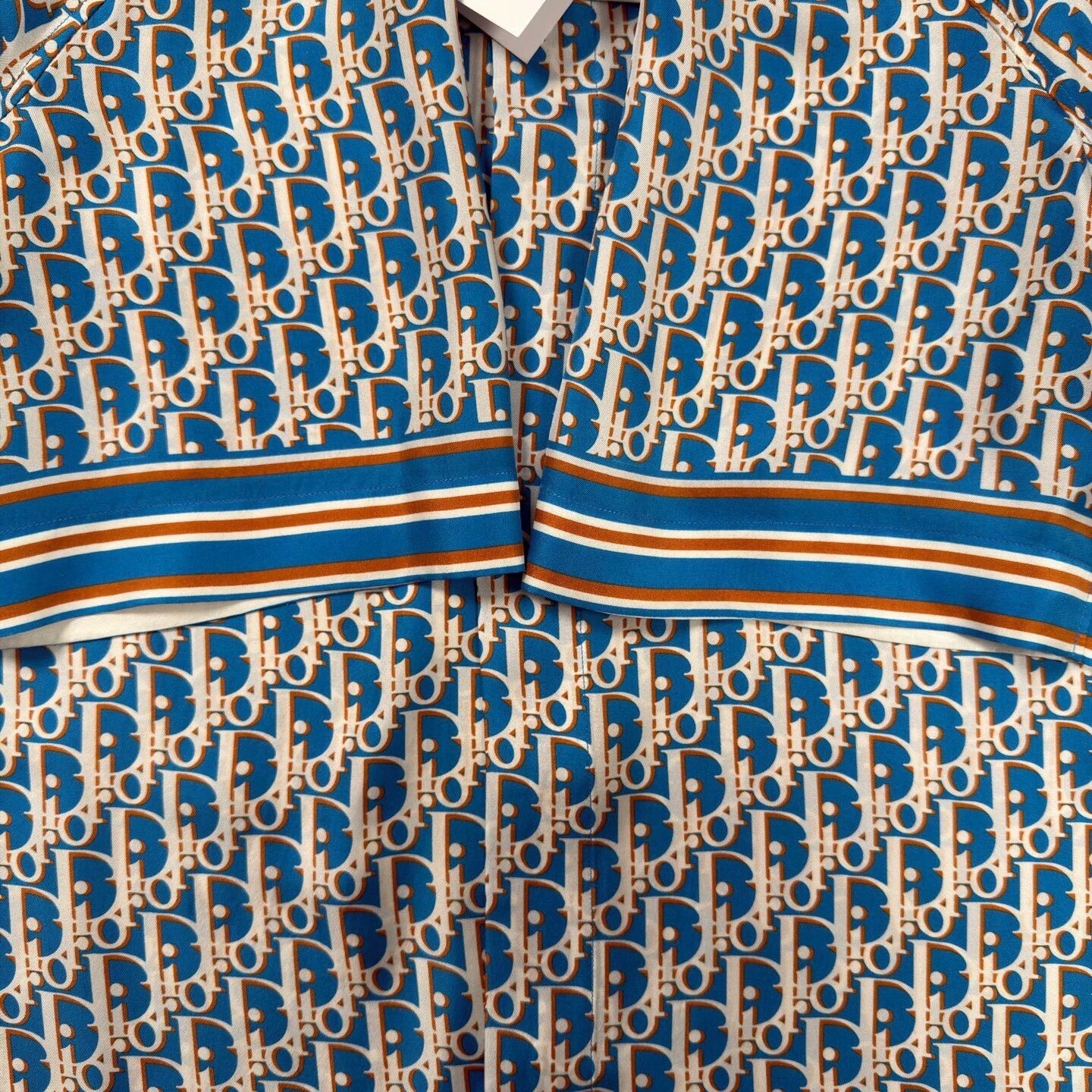 Dior Dior Blue Allover Print Ribbed SS Shirt 42 Mint Size US XS / EU 42 / 0 - 6 Thumbnail