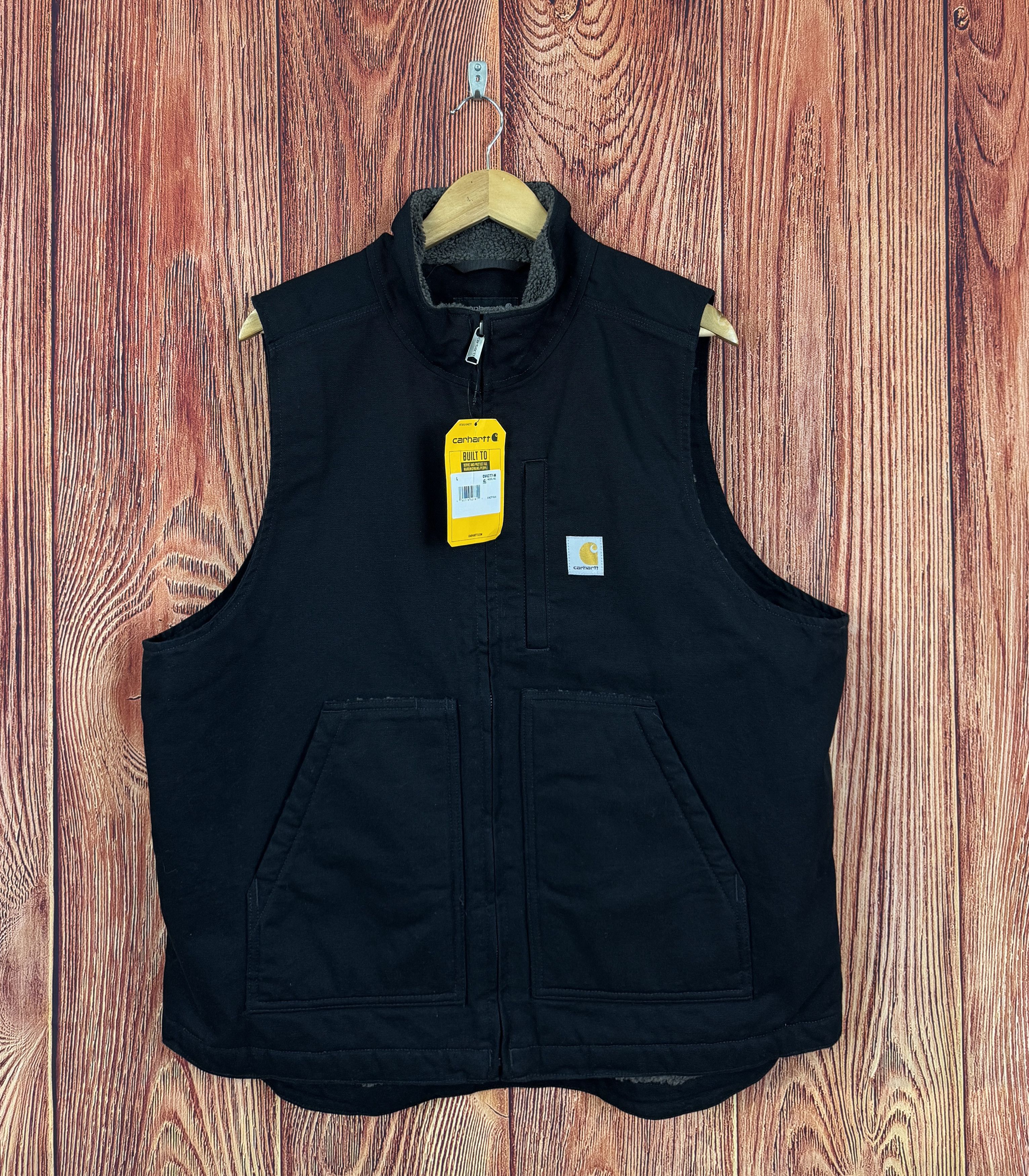 Carhartt NWT Carhartt Washed Duck Sherpa Lined Loose Fit Black Vest Size US L / EU 52-54 / 3 - 2 Thumbnail