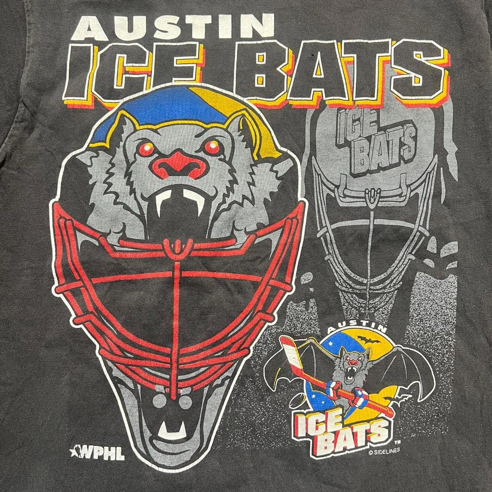 Tultex Vintage 90s Austin Ice Bats Hockey T-shirt (rare size) Size US S / EU 44-46 / 1 - 5 Thumbnail