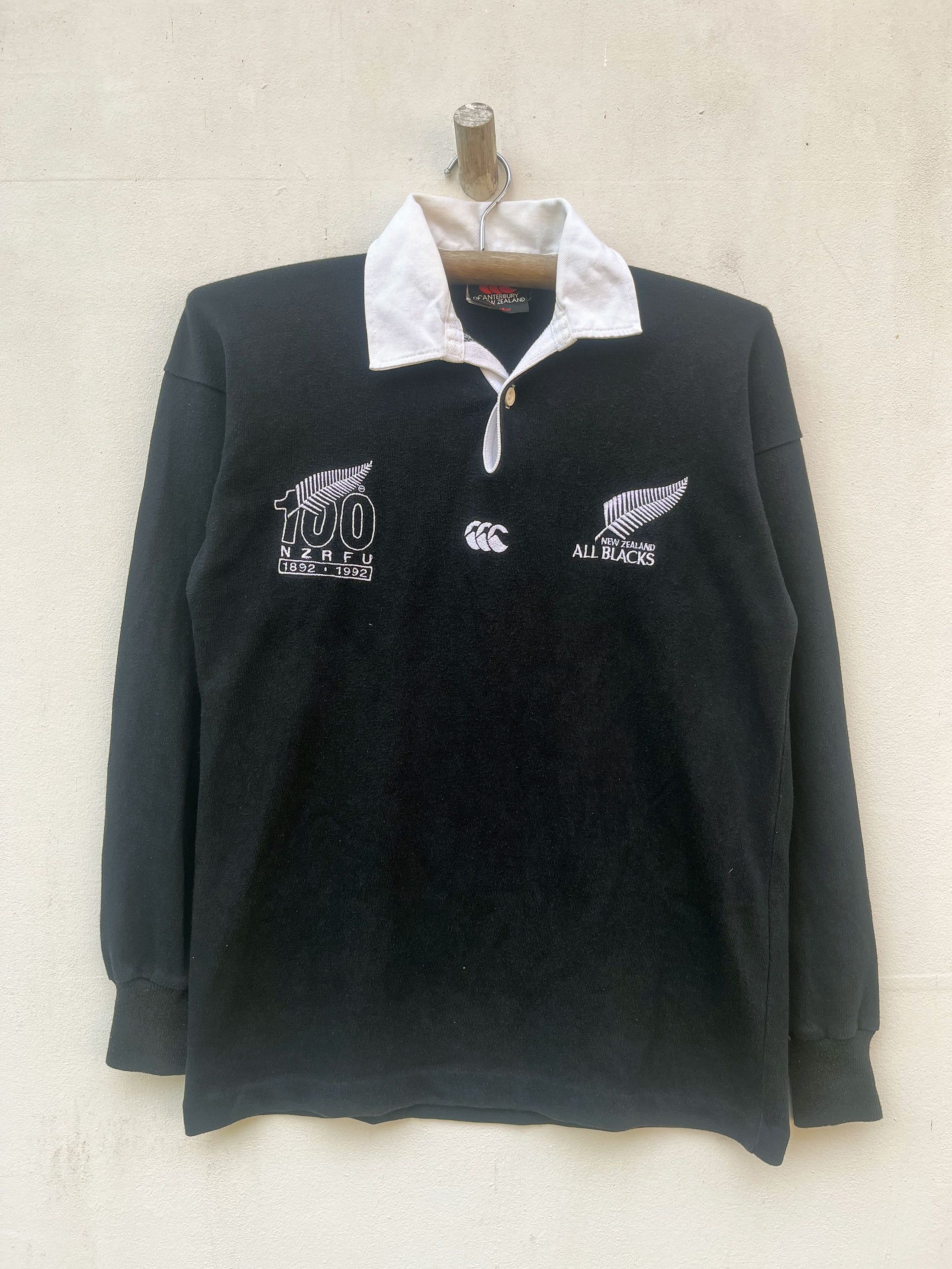 Canterbury of New Zealand Vintage Long Sleeve Classic Polo Rugy New Zealand 100th 90s Size US M / EU 48-50 / 2 - 1 Thumbnail