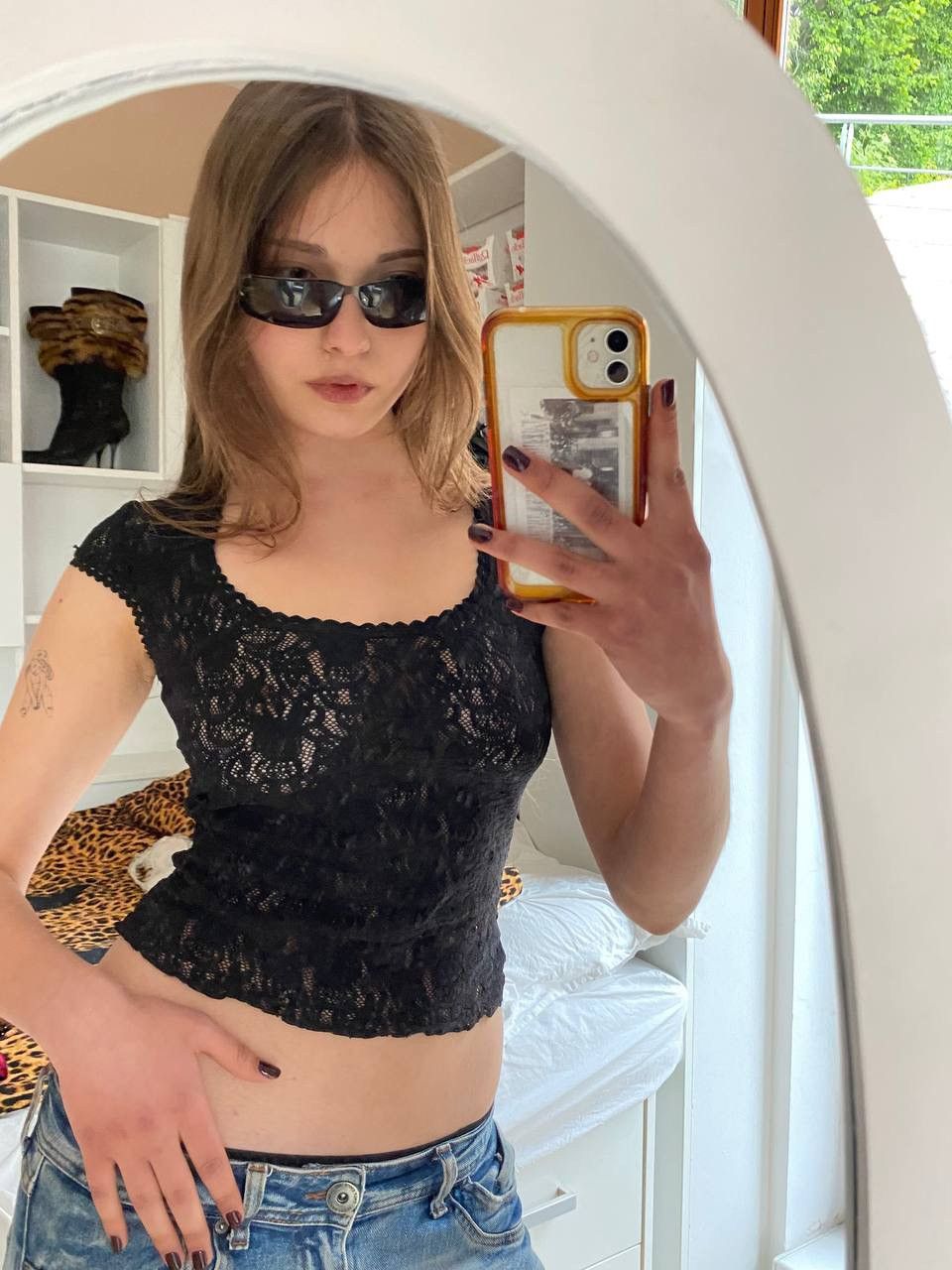 Vintage Vintage black lace translucent top Size S / US 4 / IT 40 - 3 Thumbnail