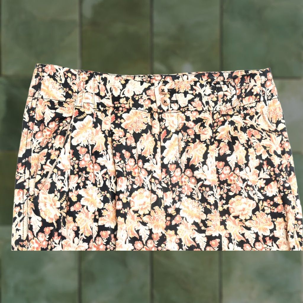 Anthropologie Anthropologie Diandra Multi Jogger Pants Womens 2 Beige Floral High Rise Pleated Size 26" / US 2 / IT 38 - 1 Thumbnail