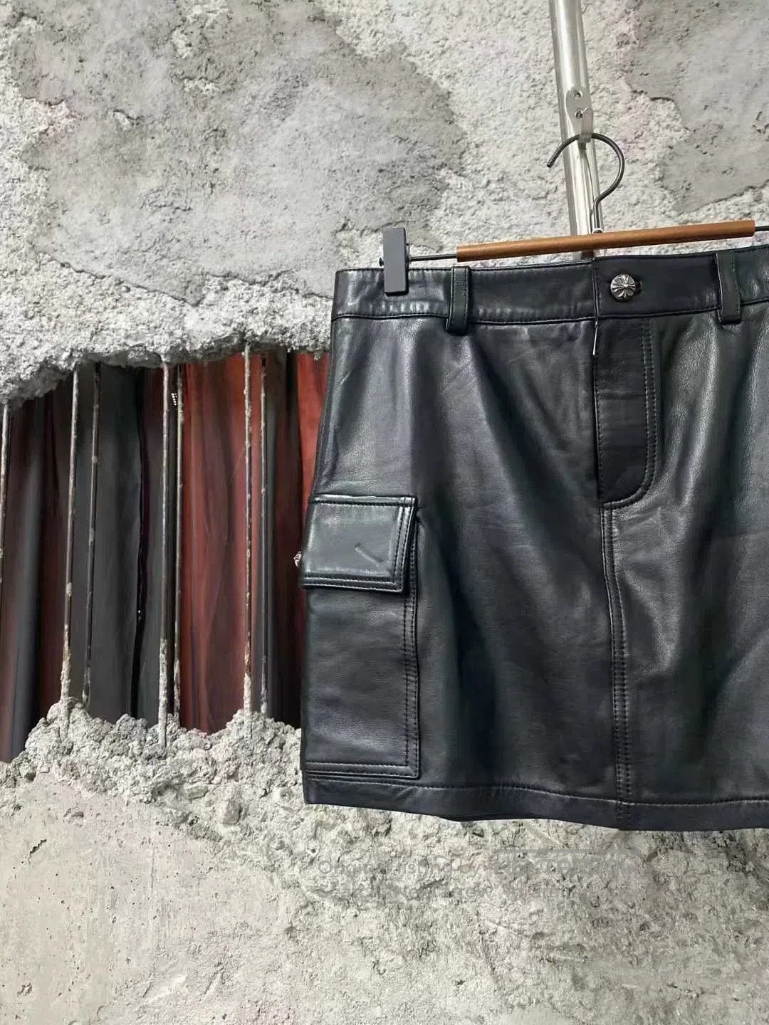 Chrome Hearts black leather utility mini skirt. Size 28" / US 6 / IT 42 - 3 Thumbnail