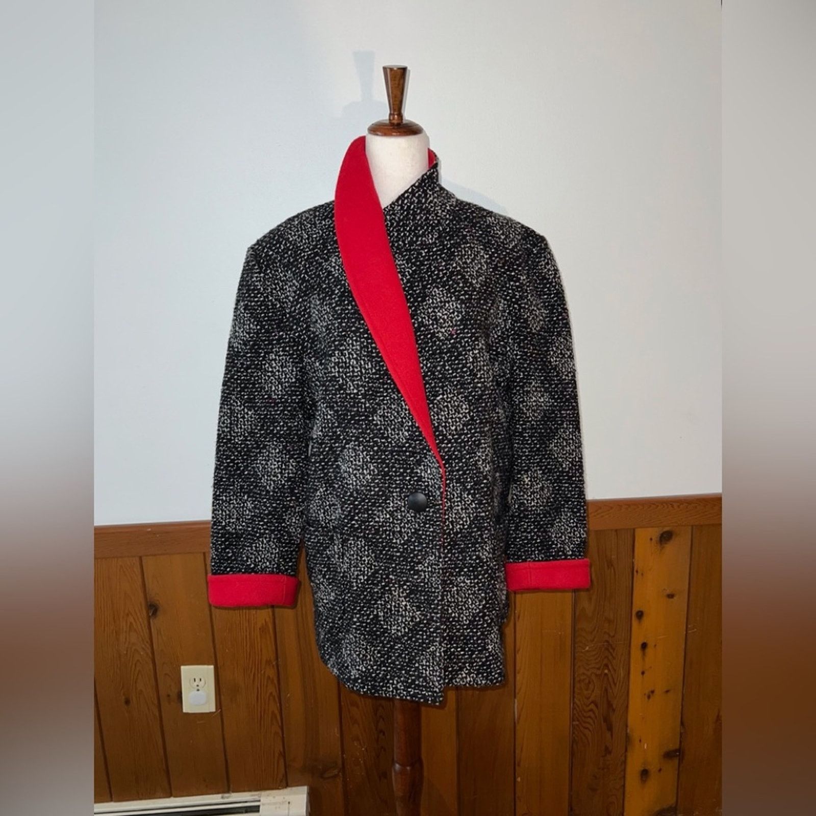 Vintage Awesome Vintage 1980s/90s Outer Scene Wool Tweed Coat! Size M / US 6-8 / IT 42-44 - 2 Thumbnail