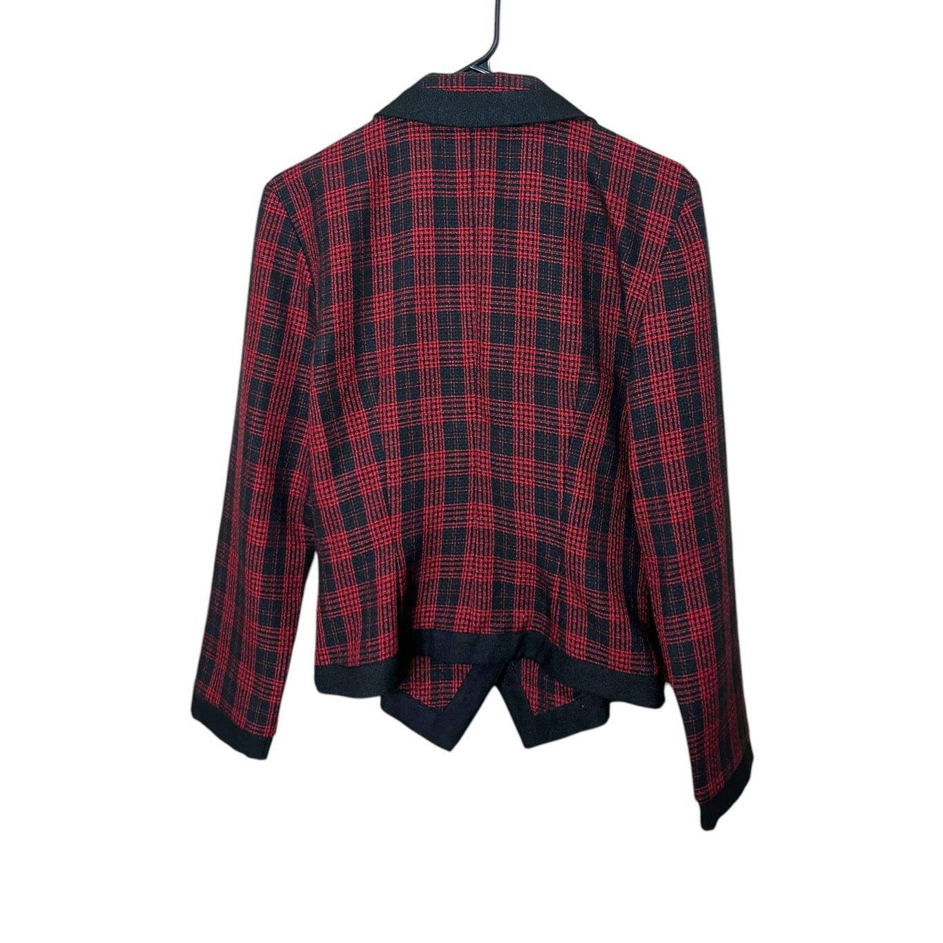 Other Vintage La Belle 80s 90s Red Black Plaid Blazer Size 7 Size M / US 6-8 / IT 42-44 - 8 Thumbnail