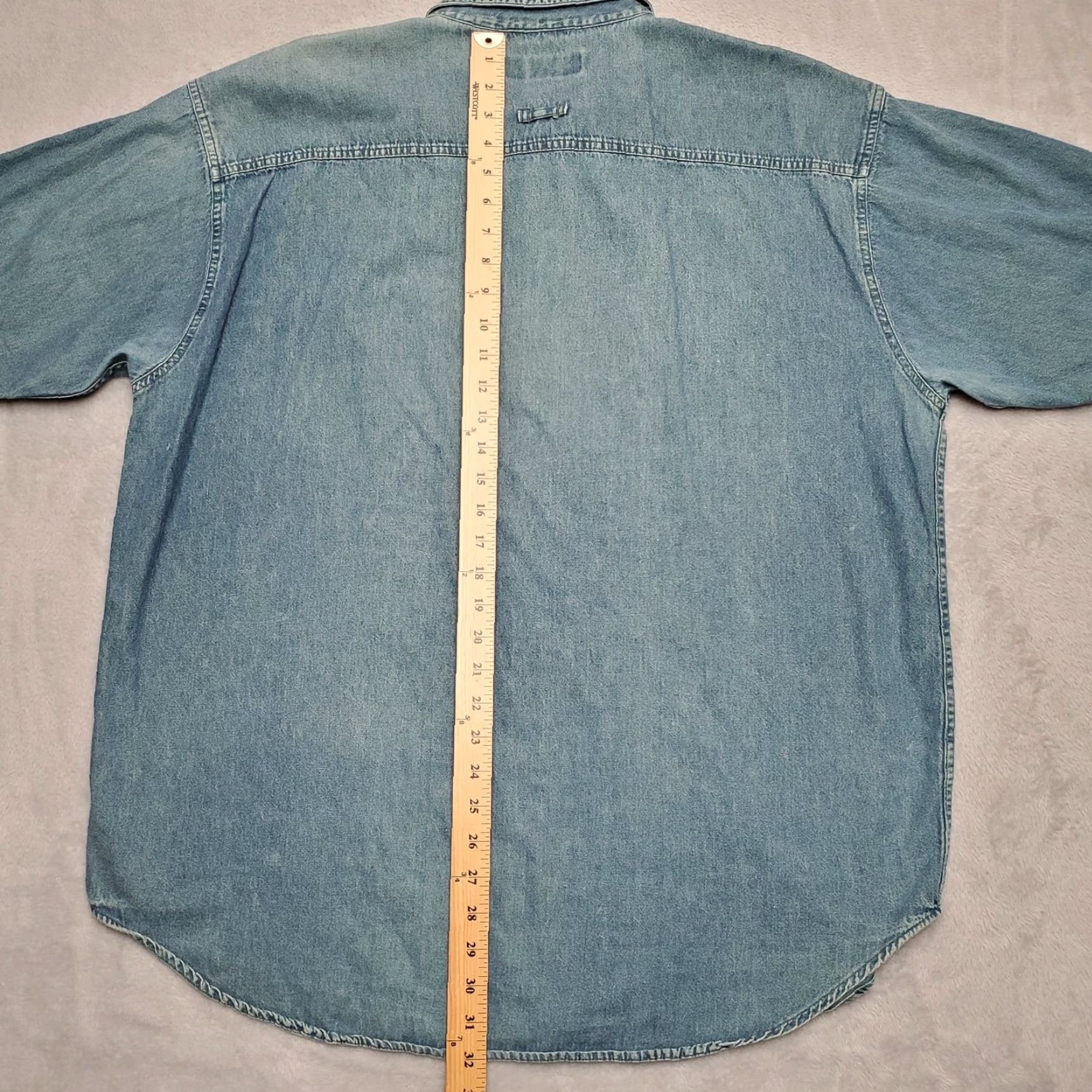 Vintage VINTAGE World Island Shirt Men XL Blue Denim Button-Up Western Workwear Size US XL / EU 56 / 4 - 7 Thumbnail