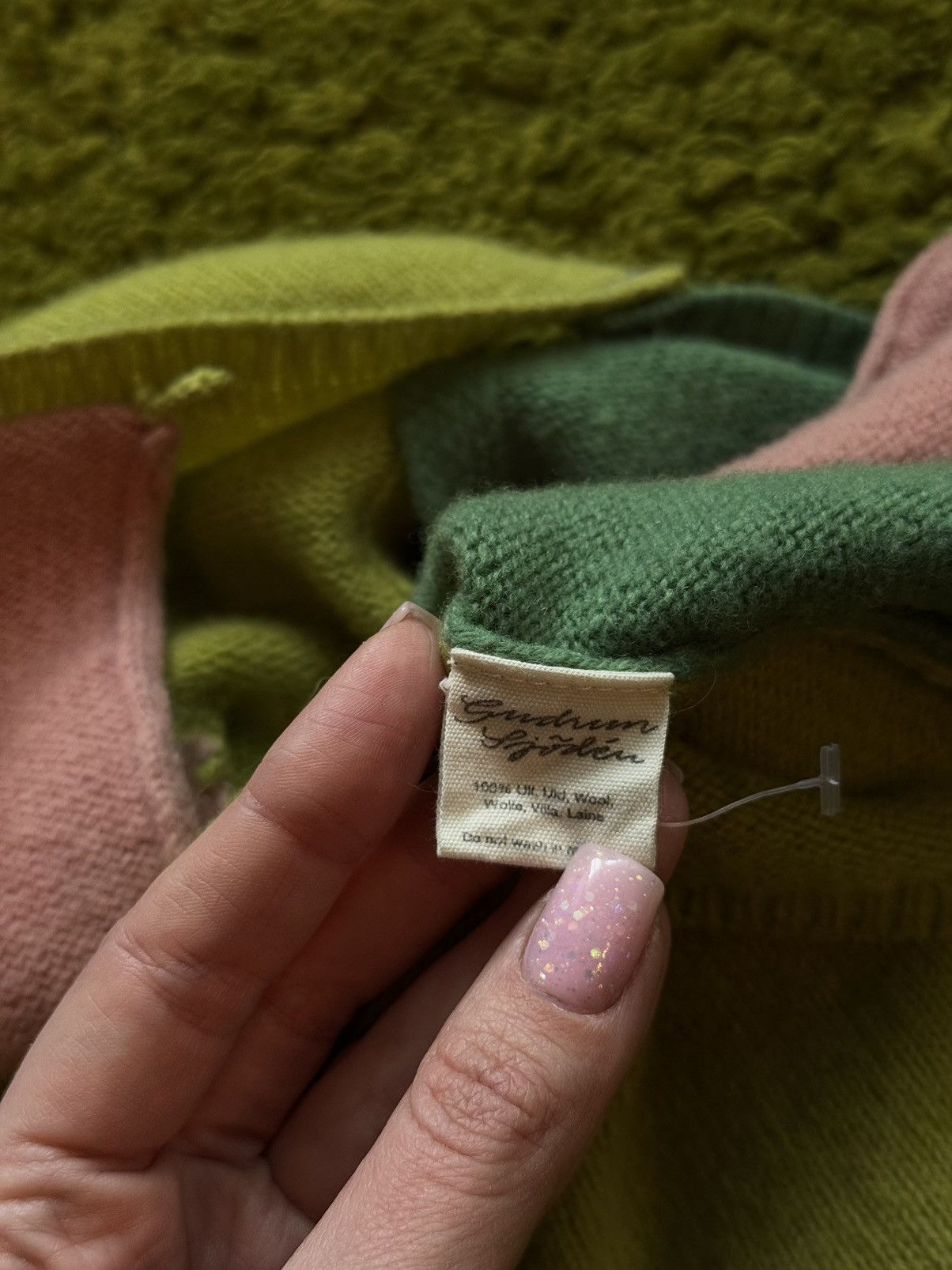 Designer Gudrun Sjoden 100% wool coloured cardigan sweater Size S / US 4 / IT 40 - 4 Thumbnail