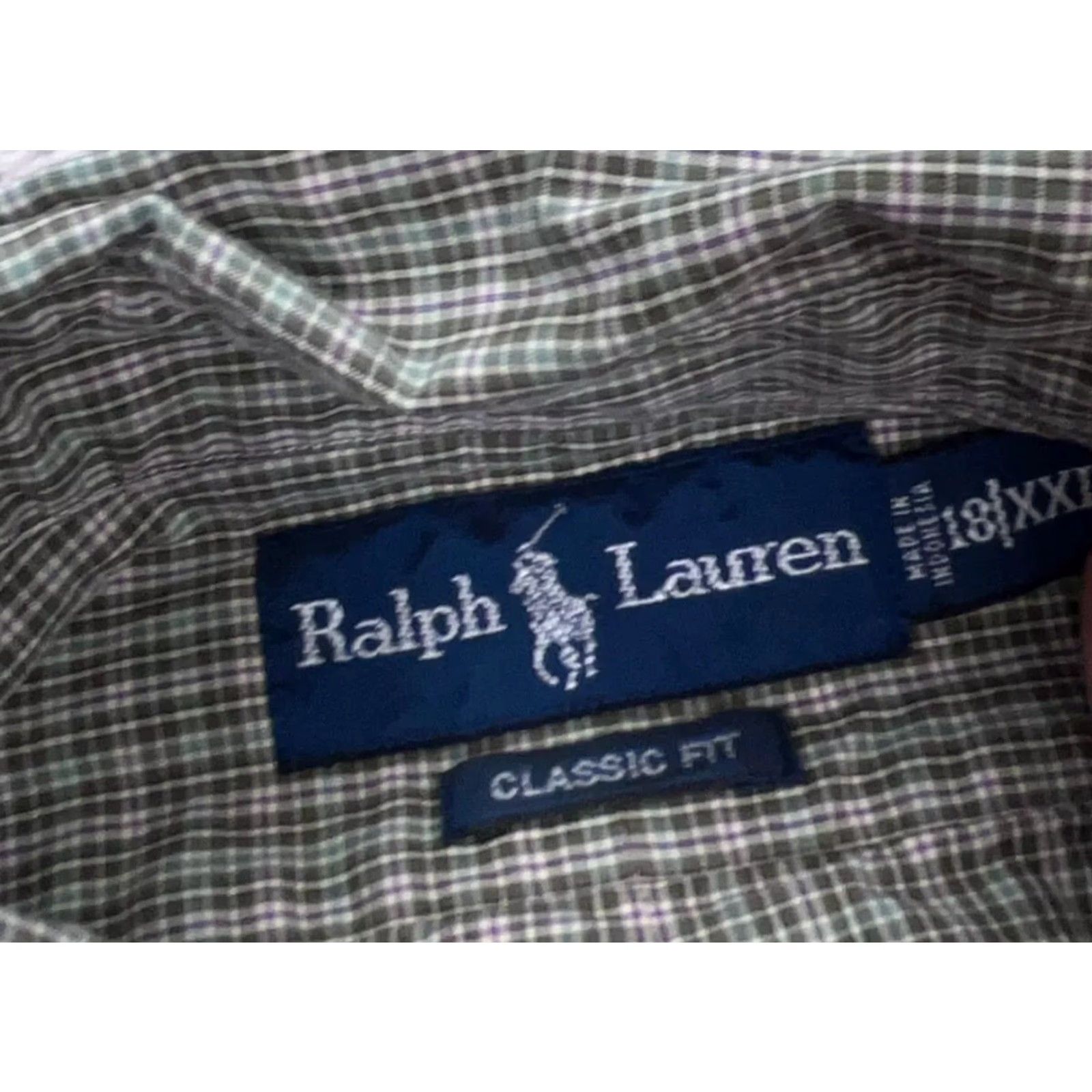 Ralph Lauren Ralph Lauren Shirt Men 2XL Green Purple Button Up Classic Fit Plaid Dress 18 A17 Size 48R - 3 Thumbnail