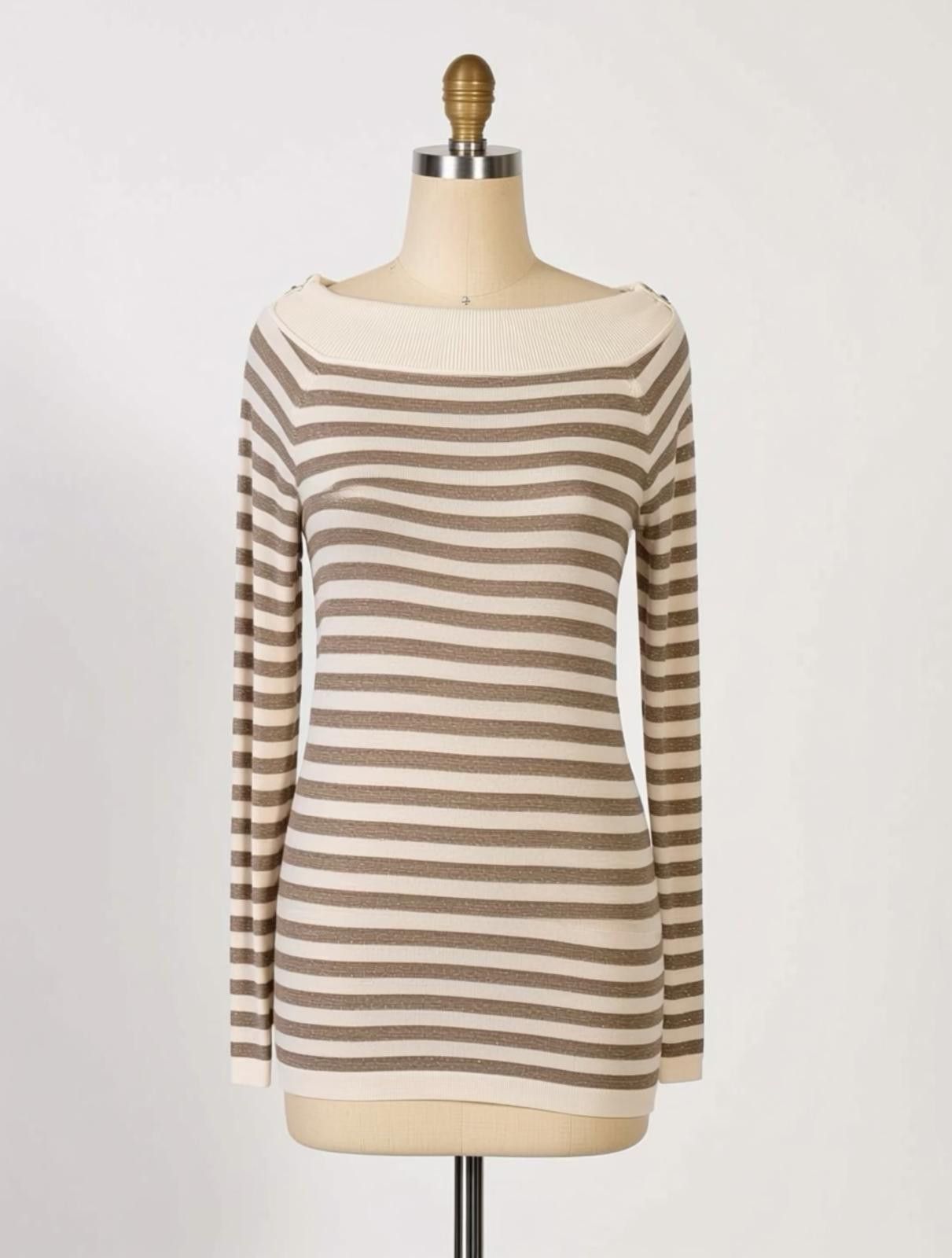 Other White House Black Market Striped Long Sleeve Sweater Top, M Size M / US 6-8 / IT 42-44 - 1 Thumbnail