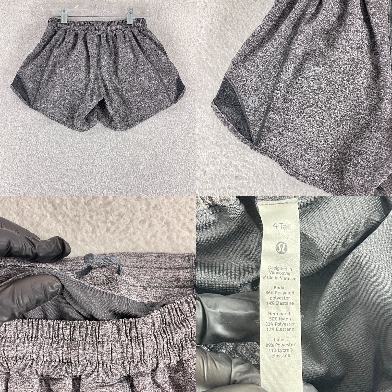 Lululemon Lululemon Hotty Hot Short II Womens 4 Tall Gray Elastic Waist Running Gym Shirt Size 27" / US 4 / IT 40 - 8 Thumbnail
