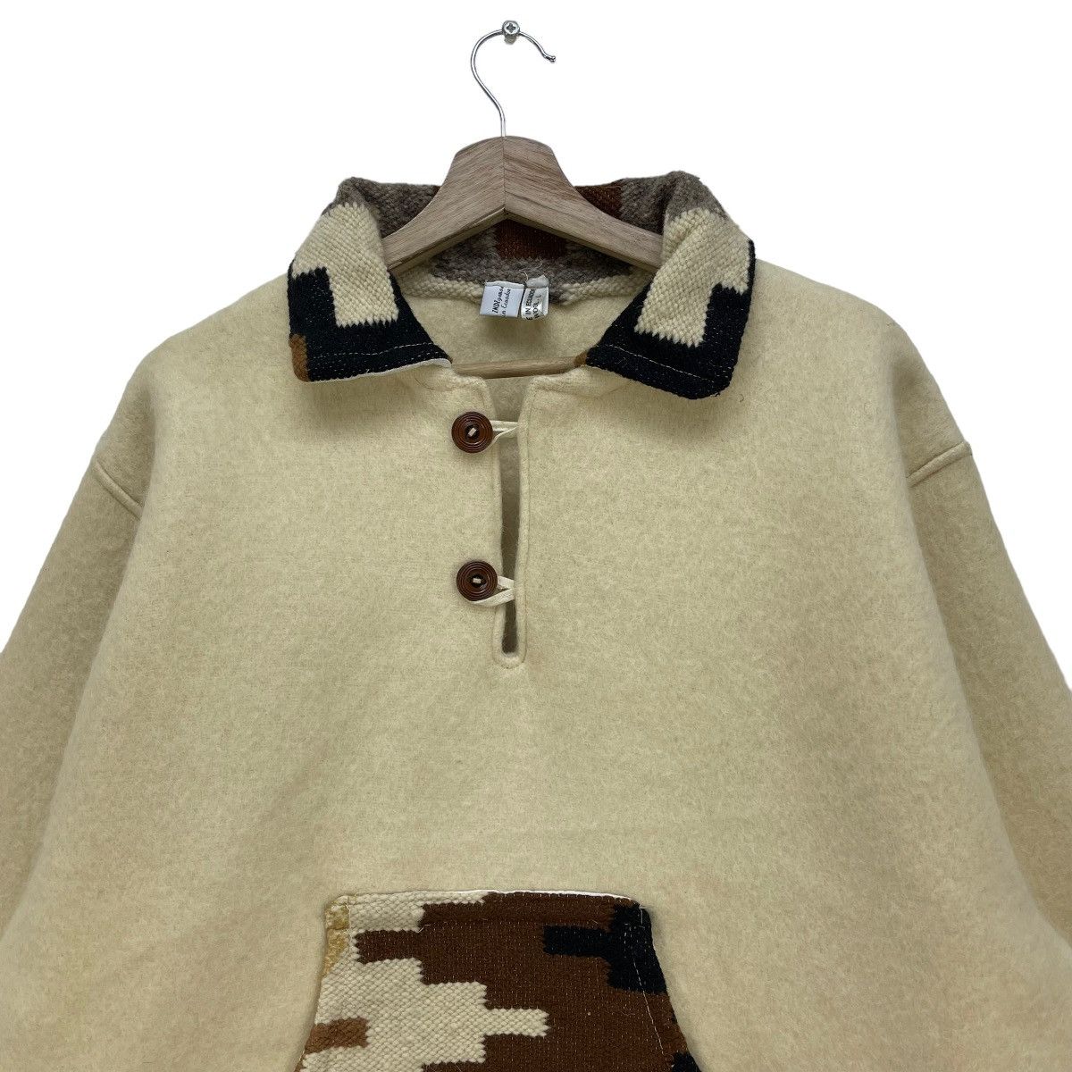 Handmade 🔥Vtg Hand Made Thick Wool Native Blanket Chimayo Inspired Size US L / EU 52-54 / 3 - 4 Thumbnail
