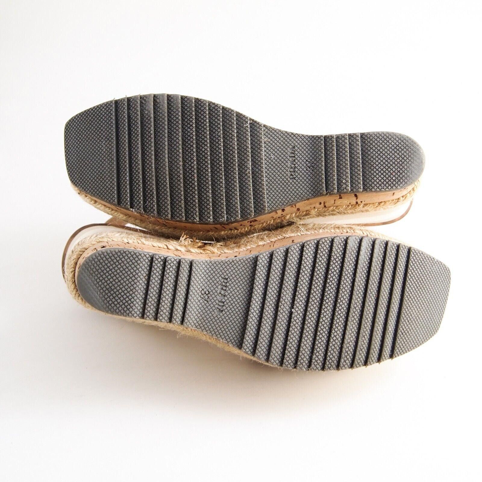 Prada Prada Wedge Sandals Beige Nude Patent Leather US 7 EU 37 Size US 7 / IT 37 - 6 Thumbnail
