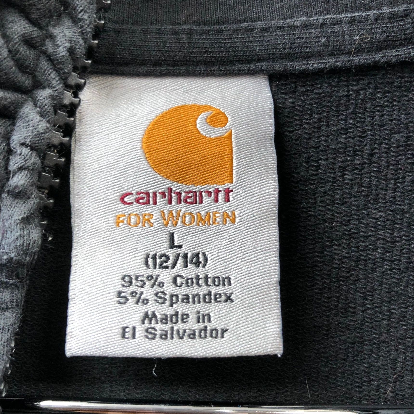 Carhartt VINTAGE Carhartt WK143 Athletic Jacket Women’s Large L Long Sleeve Full Zip Black Logo Size L / US 10 / IT 46 - 3 Thumbnail