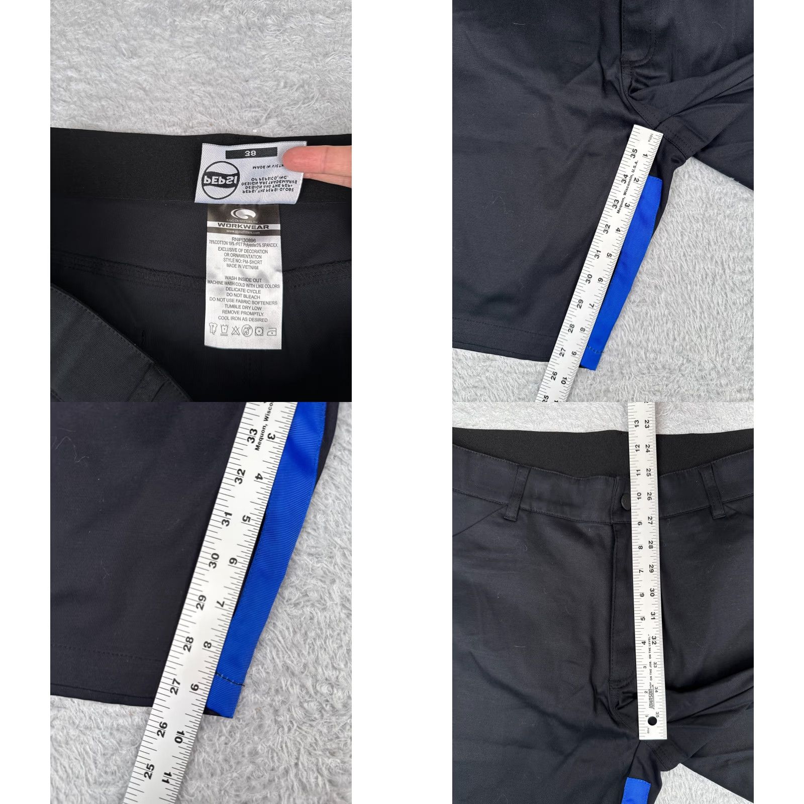 Vintage Pepsi Workwear Shorts Adult 38 Men Black Cotton Pockets PM-SHORT Size US 38 / EU 54 - 8 Thumbnail