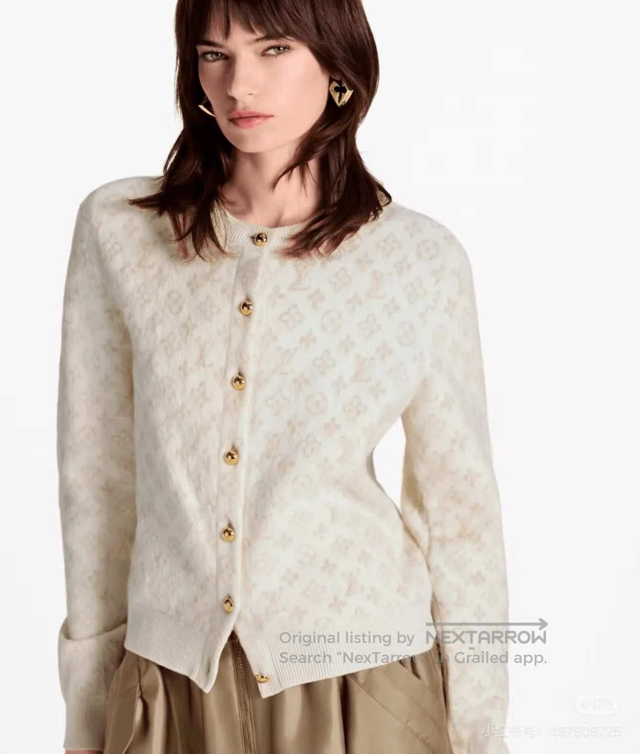 Louis Vuitton Louis Vuitton Monogram Gold Button Wool Cardigan. Size M / US 6-8 / IT 42-44 - 4 Thumbnail