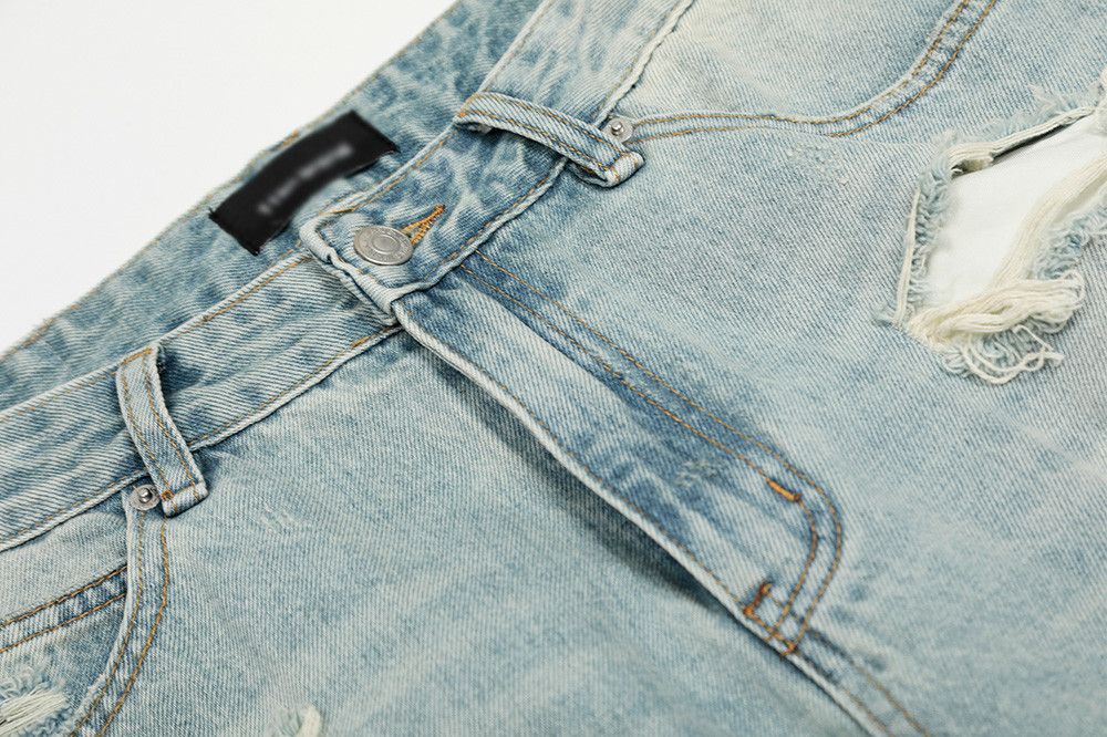 Jean Men's hippie distressed gradient washed flared ripped jeans Size US 32 / EU 48 - 4 Thumbnail