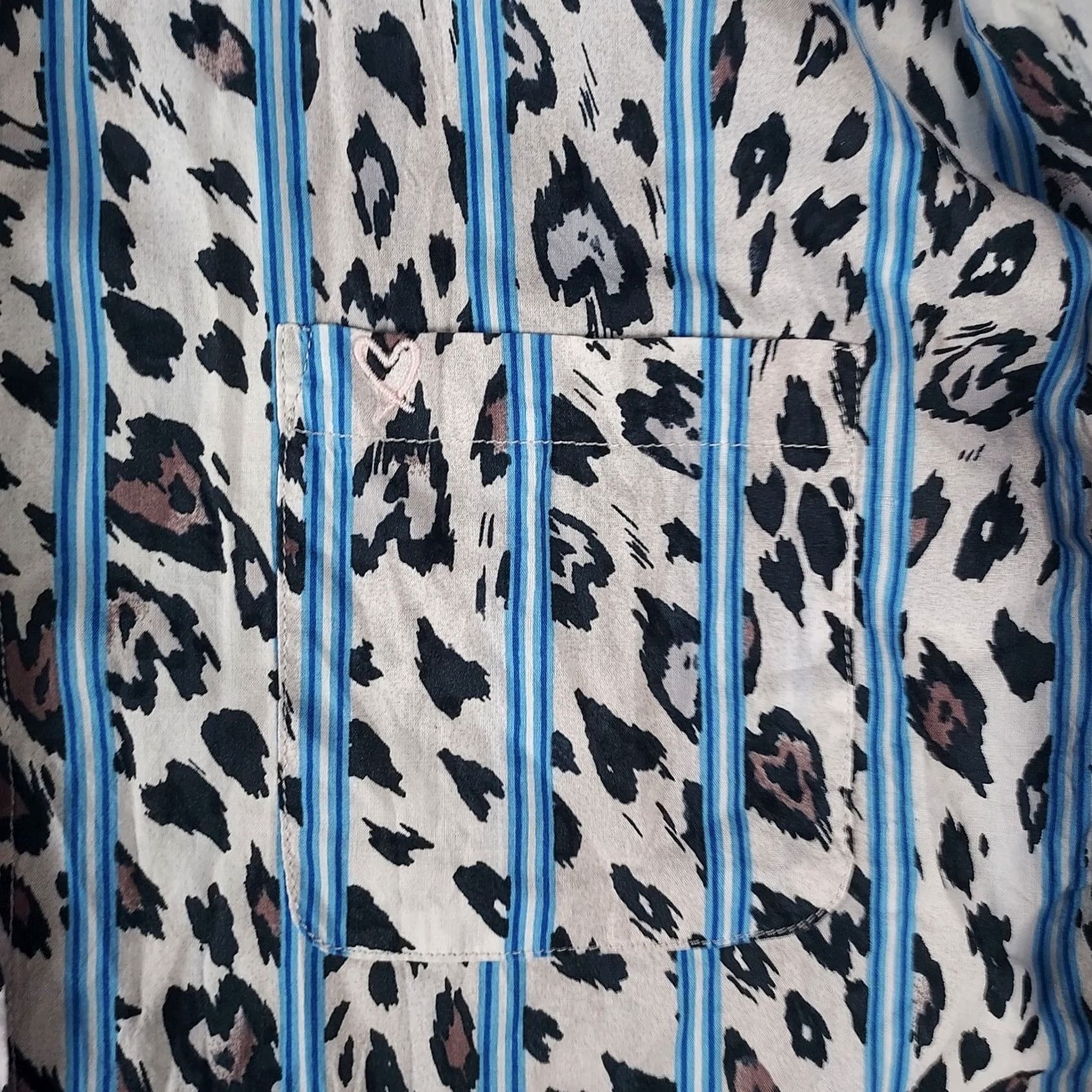 Victoria's Secret Victoria’s Secret Women’s Leopard Stripe Button Up Sleepshirt L Multicolor Long Sleeve Button Up Nightshirt Pajama Top Size L / US 10 / IT 46 - 3 Thumbnail