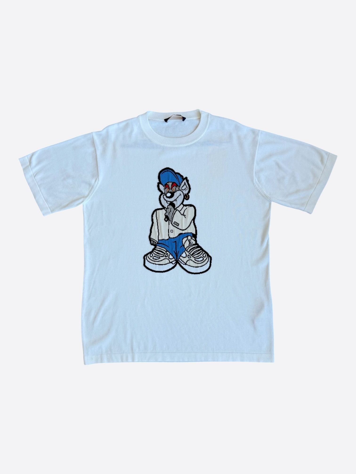 Louis Vuitton Louis Vuitton White Intarsia Rapper Graphic T-Shirt Size US XL / EU 56 / 4 - 1 Thumbnail