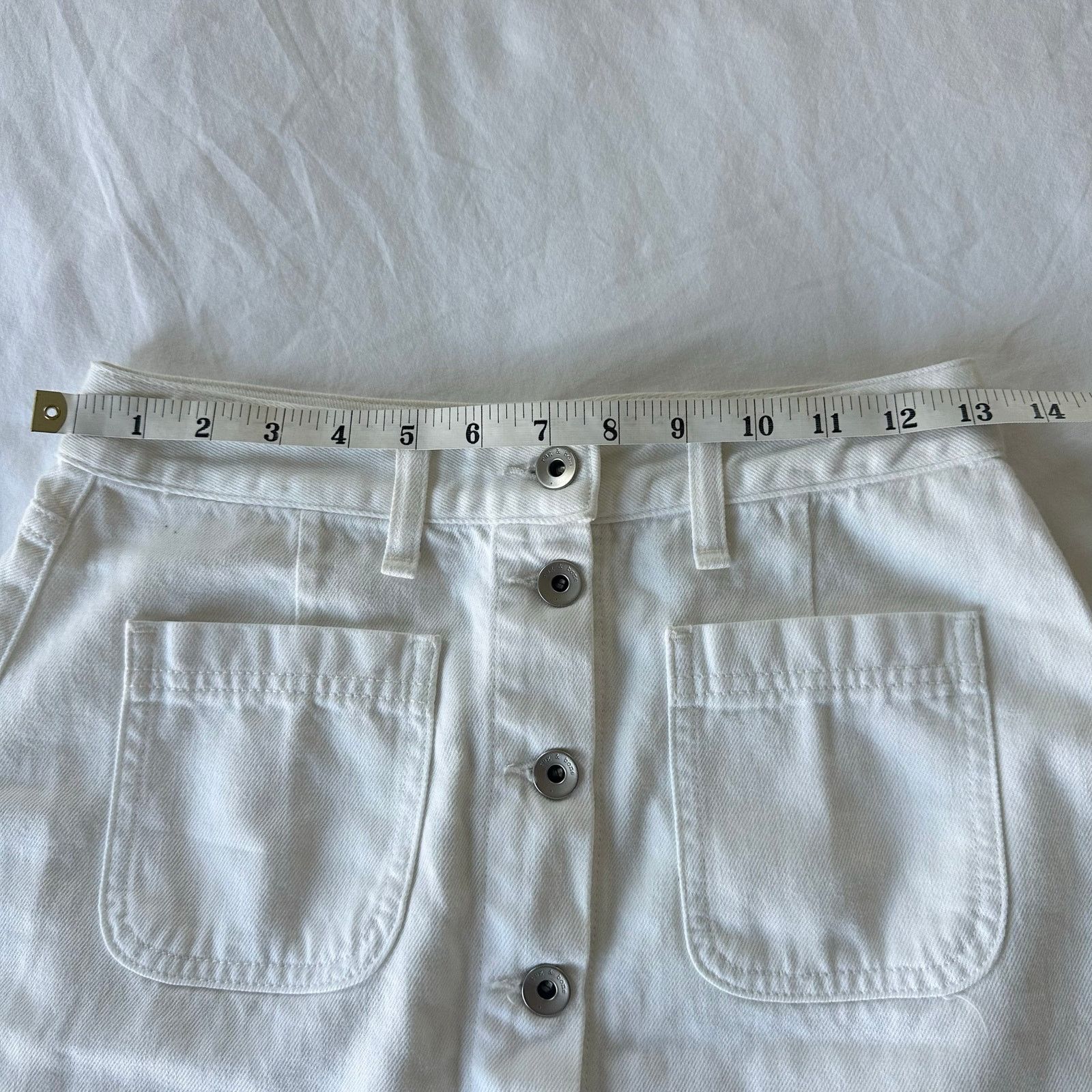 Rag & Bone Rag and Bone White Denim Mini Skirt Size 25 Size 25" / US 0 / IT 36 - 4 Thumbnail