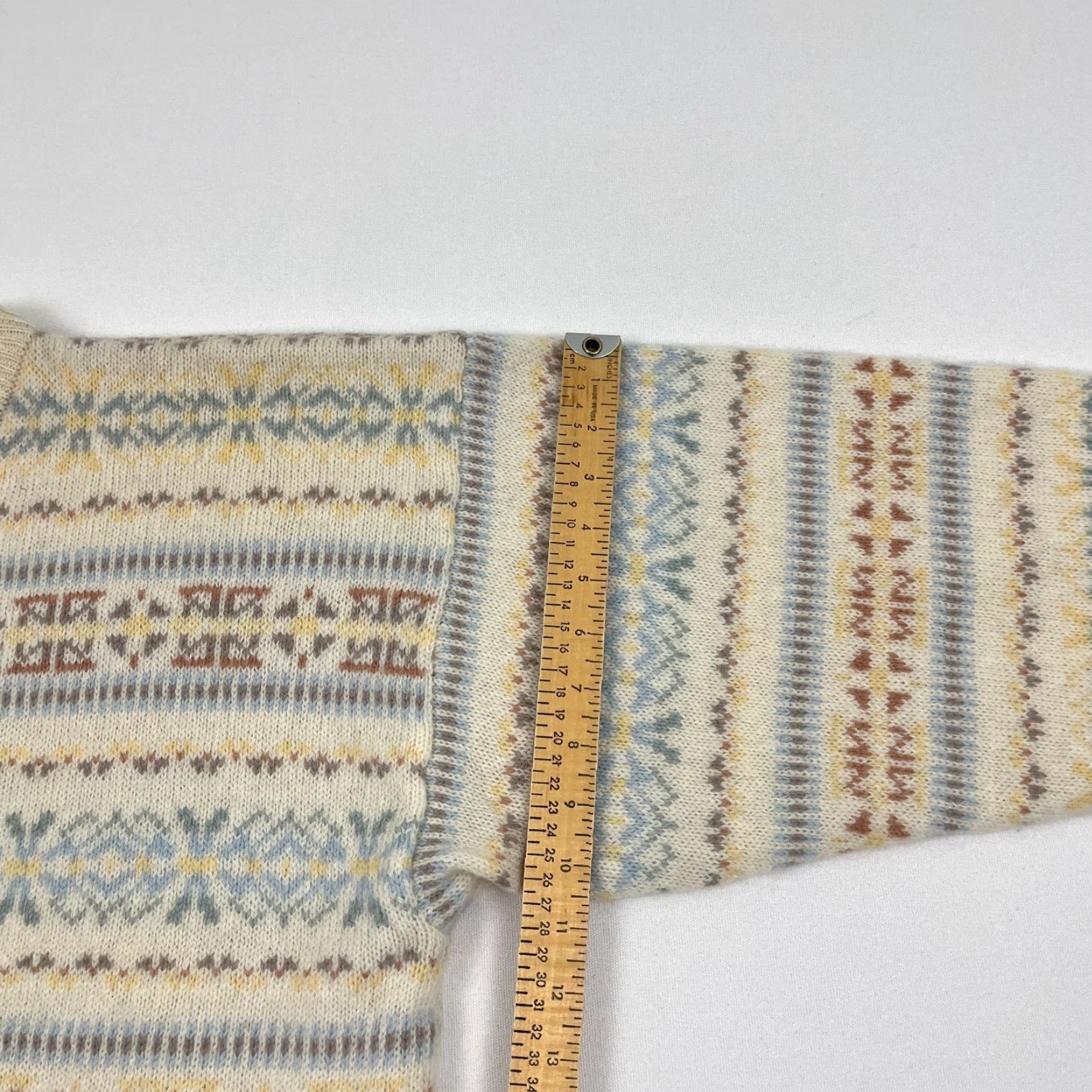 Vintage VTG Cubus Wool Sweater Mens XL Ivory Fair Isle Crew Neck Pullover 90s Vintage Classic Outdoors Mens Size US XL / EU 56 / 4 - 7 Thumbnail