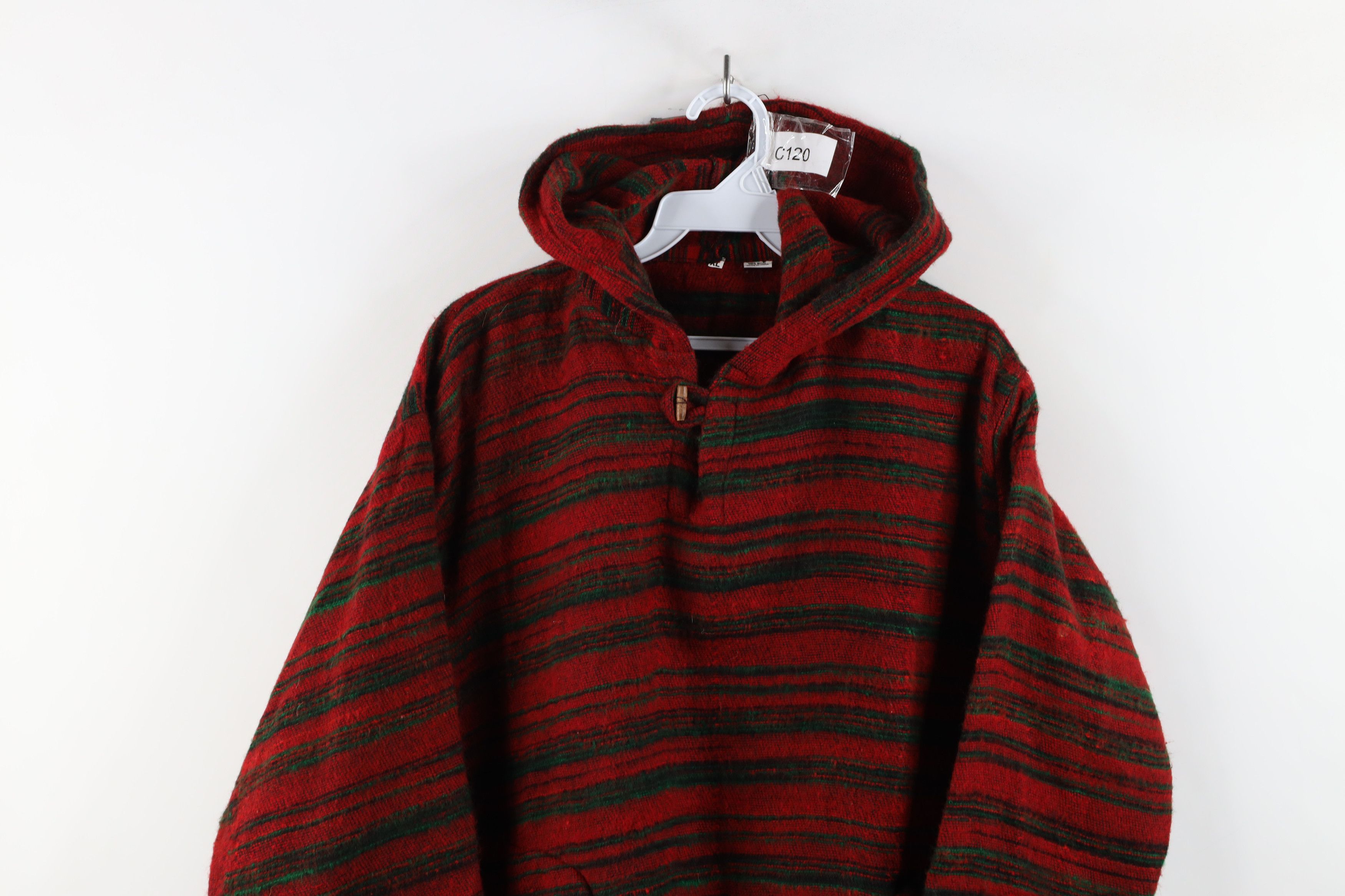 Vintage Vintage 90s Streetwear Fringed Button Hoodie Sweatshirt Size US XL / EU 56 / 4 - 2 Thumbnail