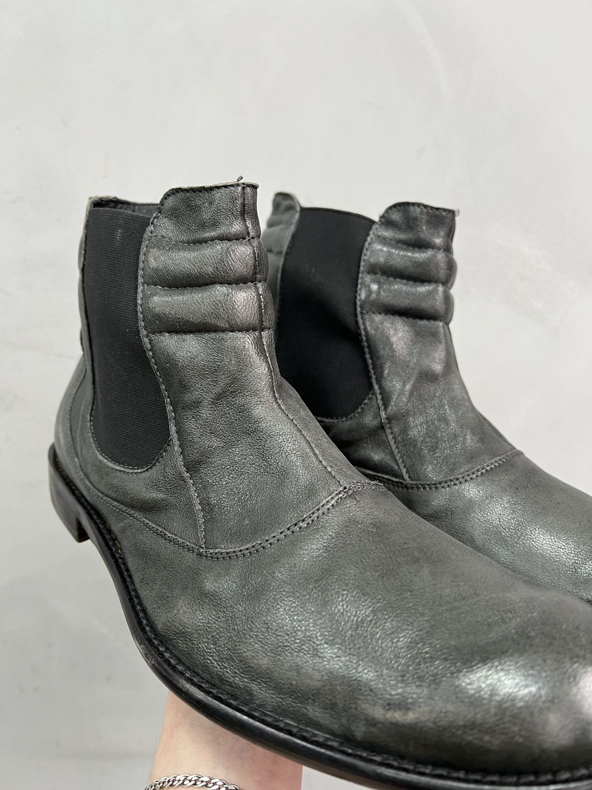 Hedi Slimane Guidi style ankle leather moto boots hype avant garde Size US 12 / EU 45 - 4 Thumbnail