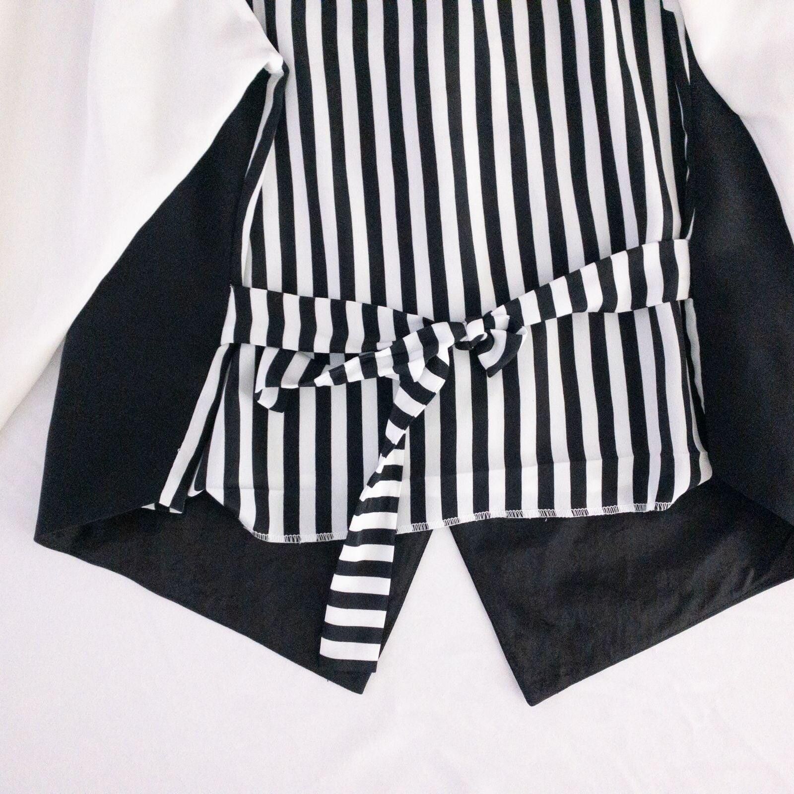 Other Leslie Fay Vintage White Striped Blouse Womens 12 Large Size XL / US 12-14 / IT 48-50 - 9 Thumbnail