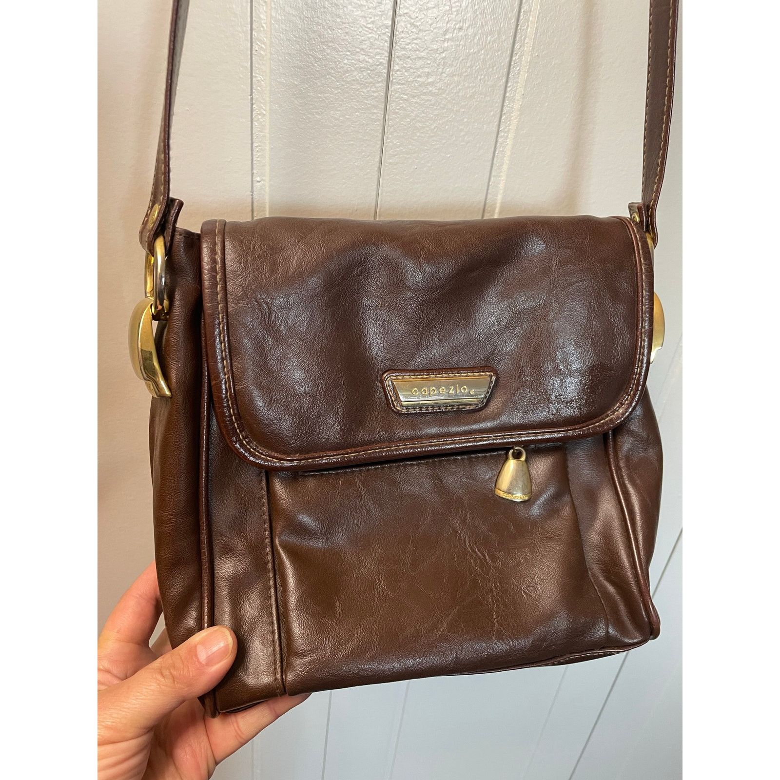 Other Preloved Vintage Genuine Leather Brown purse/crossbody bag Size ONE SIZE - 1 Thumbnail