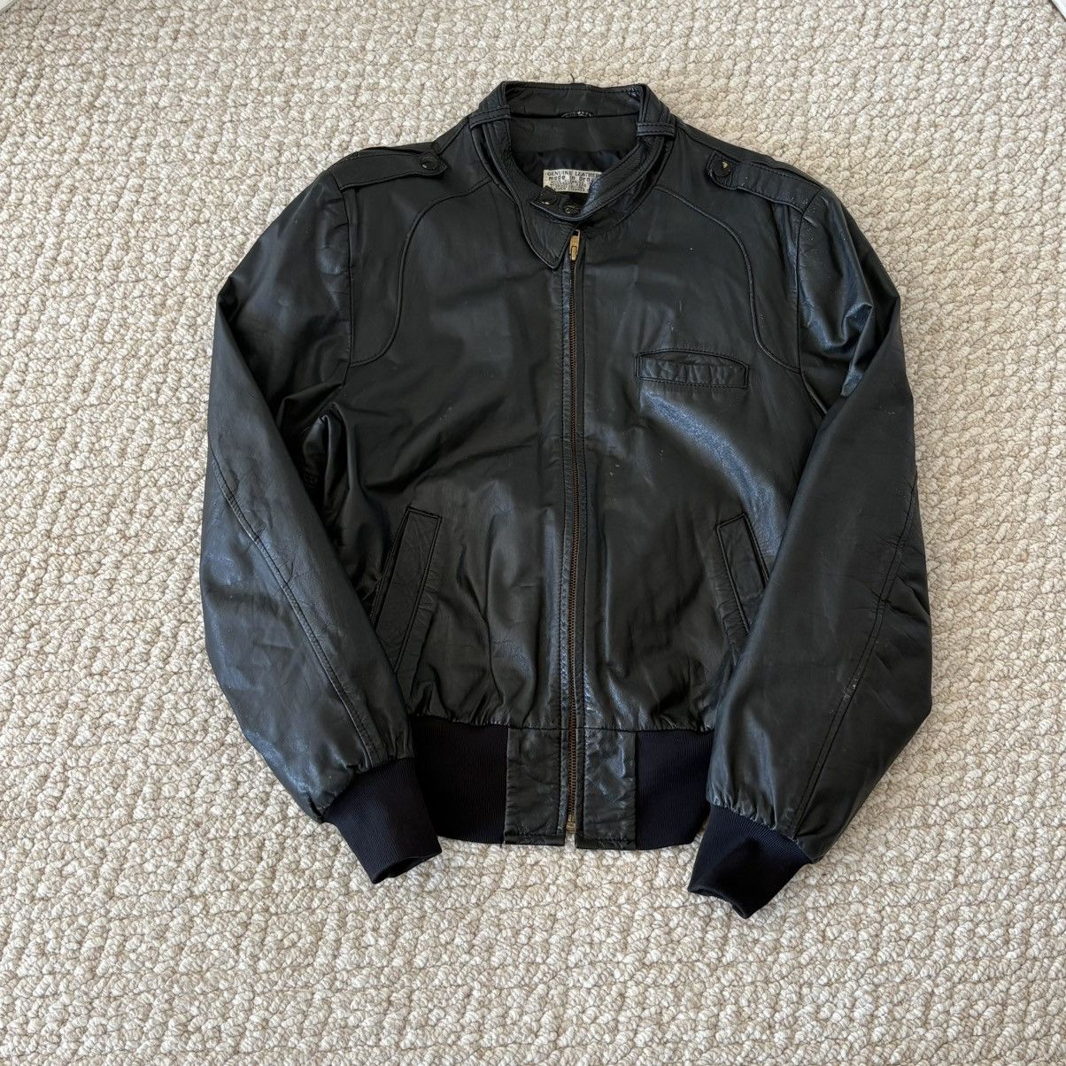 Vintage 70’s Leather Biker Jacket by Sears Size US S / EU 44-46 / 1 - 1 Thumbnail