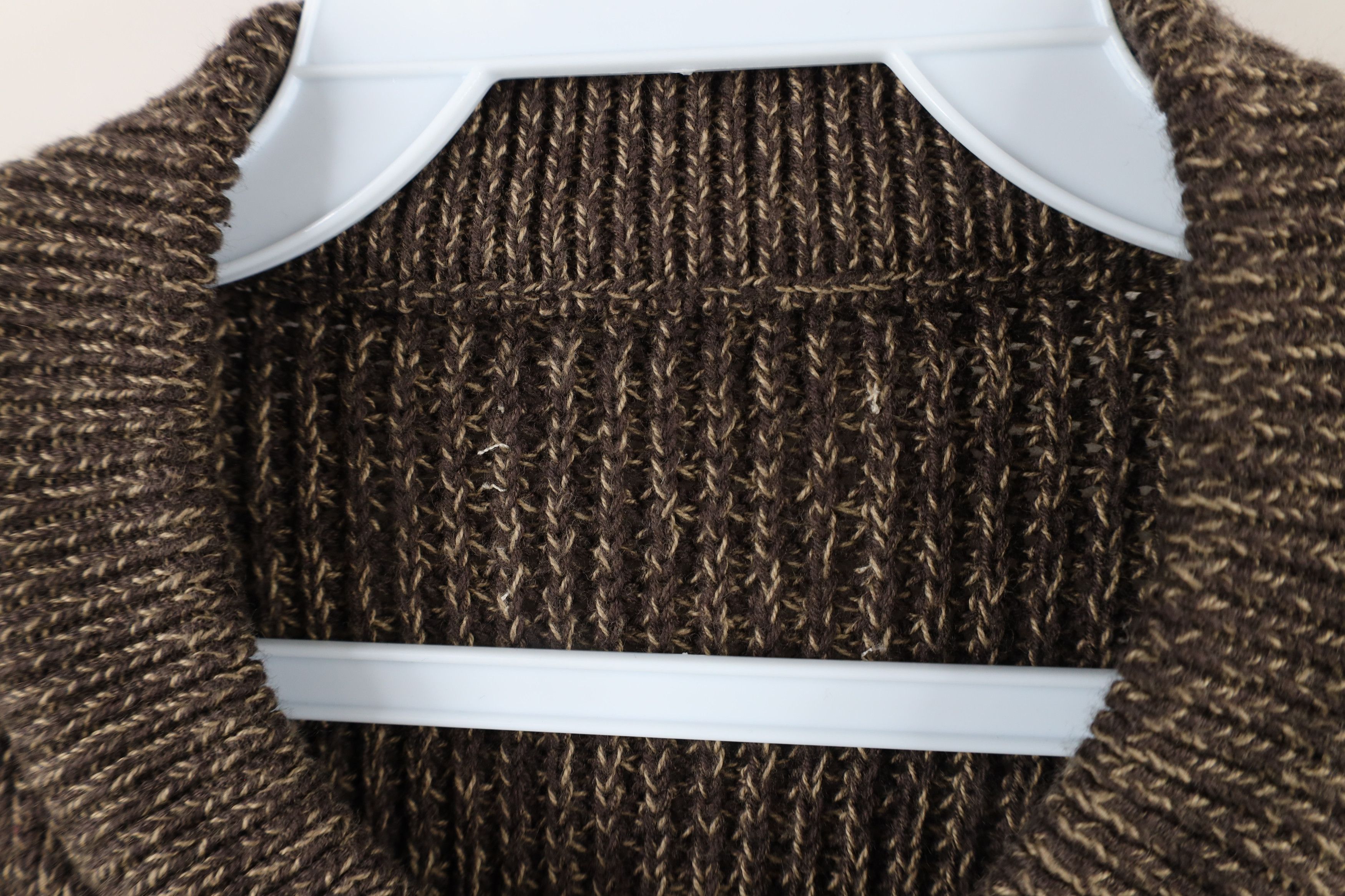 Vintage Vintage 90s Streetwear Ribbed Knit Henley Sweater Brown Size US L / EU 52-54 / 3 - 5 Thumbnail