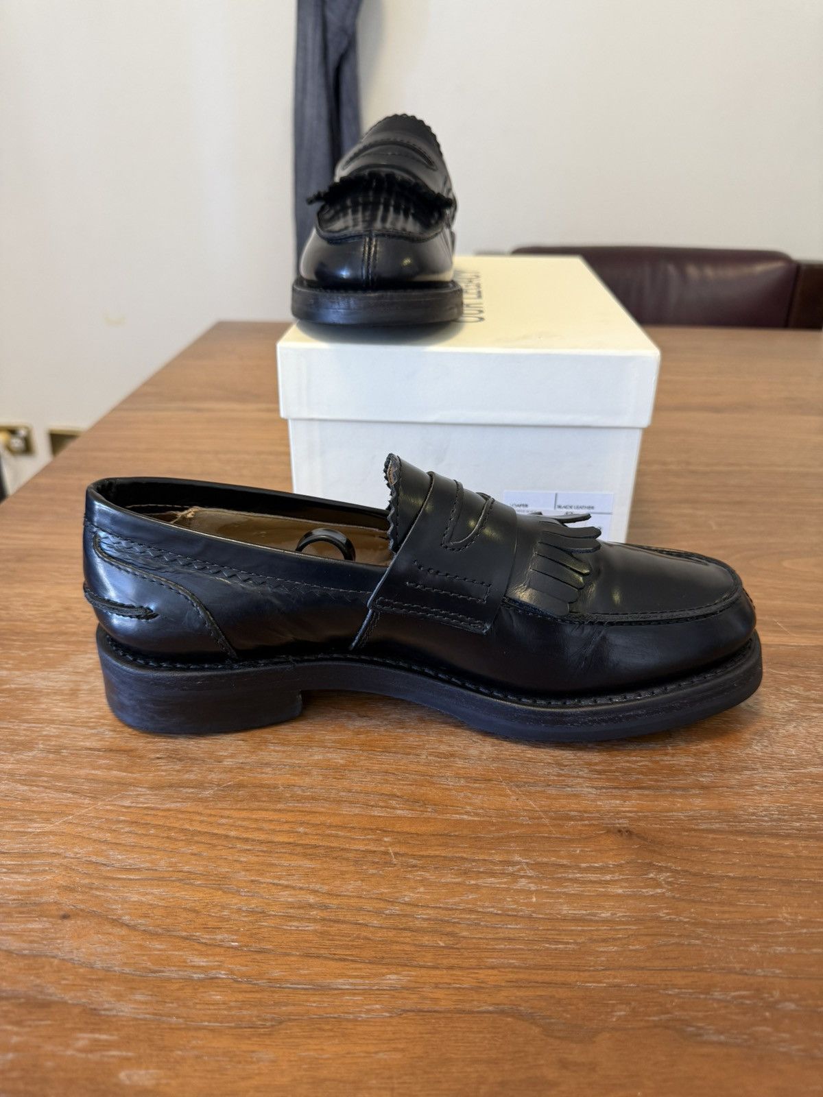Our Legacy Our legacy black fringed loafers Size US 9 / EU 42 - 5 Thumbnail
