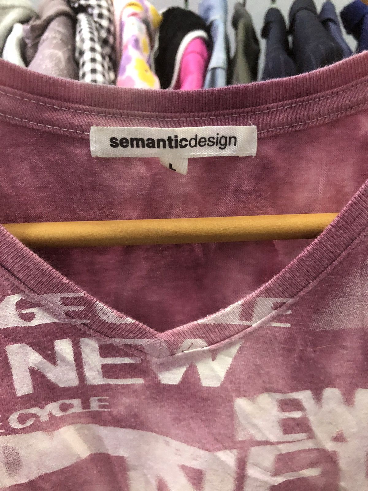 Japanese Brand × semanticdesign Semanticdesign All-Over Print V-Neck Tee — Avant-Garde Size US S / EU 44-46 / 1 - 4 Thumbnail