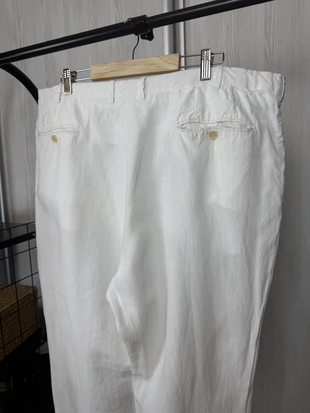 Ermenegildo Zegna Ermenegildo Zegna pure linen white classic casual pants Size US 40 / EU 56 - 7 Thumbnail